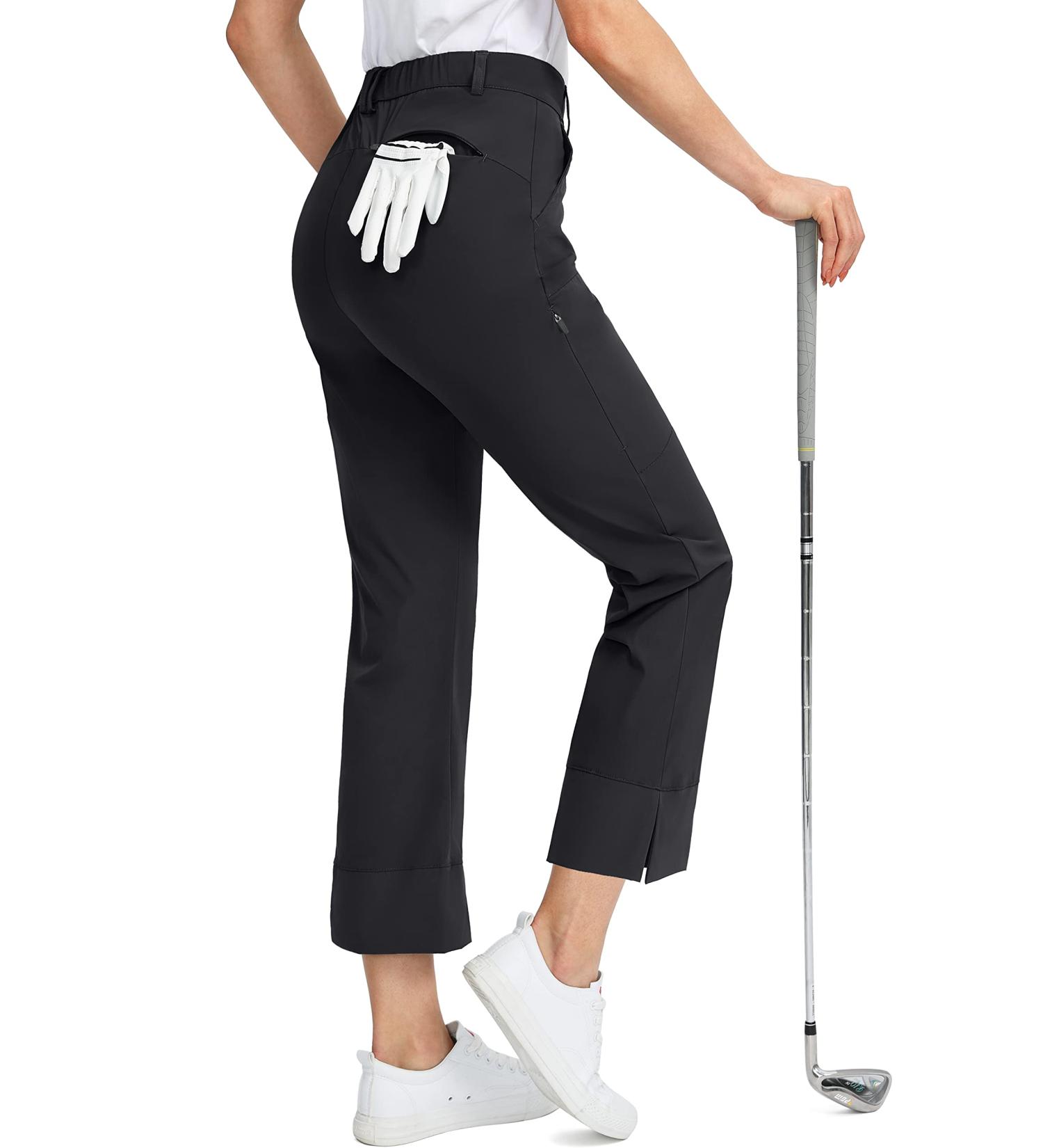 Viodia Women's Golf Pants | 5-Pocket 7/8 Stretch Ankle Bootcut | Lightweight Quick Dry Casual Dress Pants | Medium Black - Buy Online on GoSupps.com