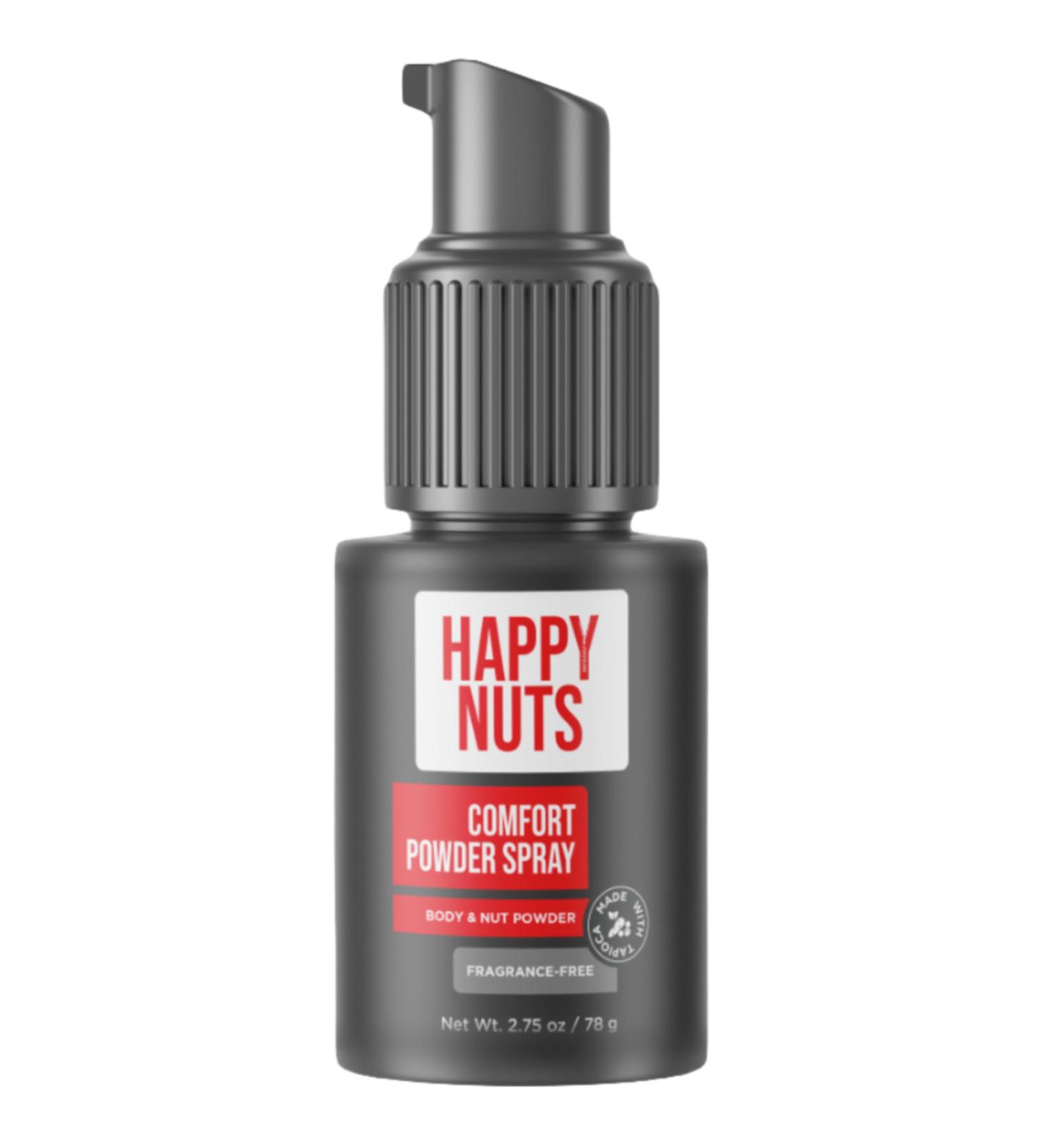 Happy Nuts Comfort Powder Spray: Anti-Chafing & Mens Deodorant Aluminum-Free Sweat and Odor Control for Jock Itch Groin and Men's Private Parts (1 Pack Fragrance-Free) Fragrance-Free 2.75 Ounce (Pack of 1) - Buy Online on GoSupps.com