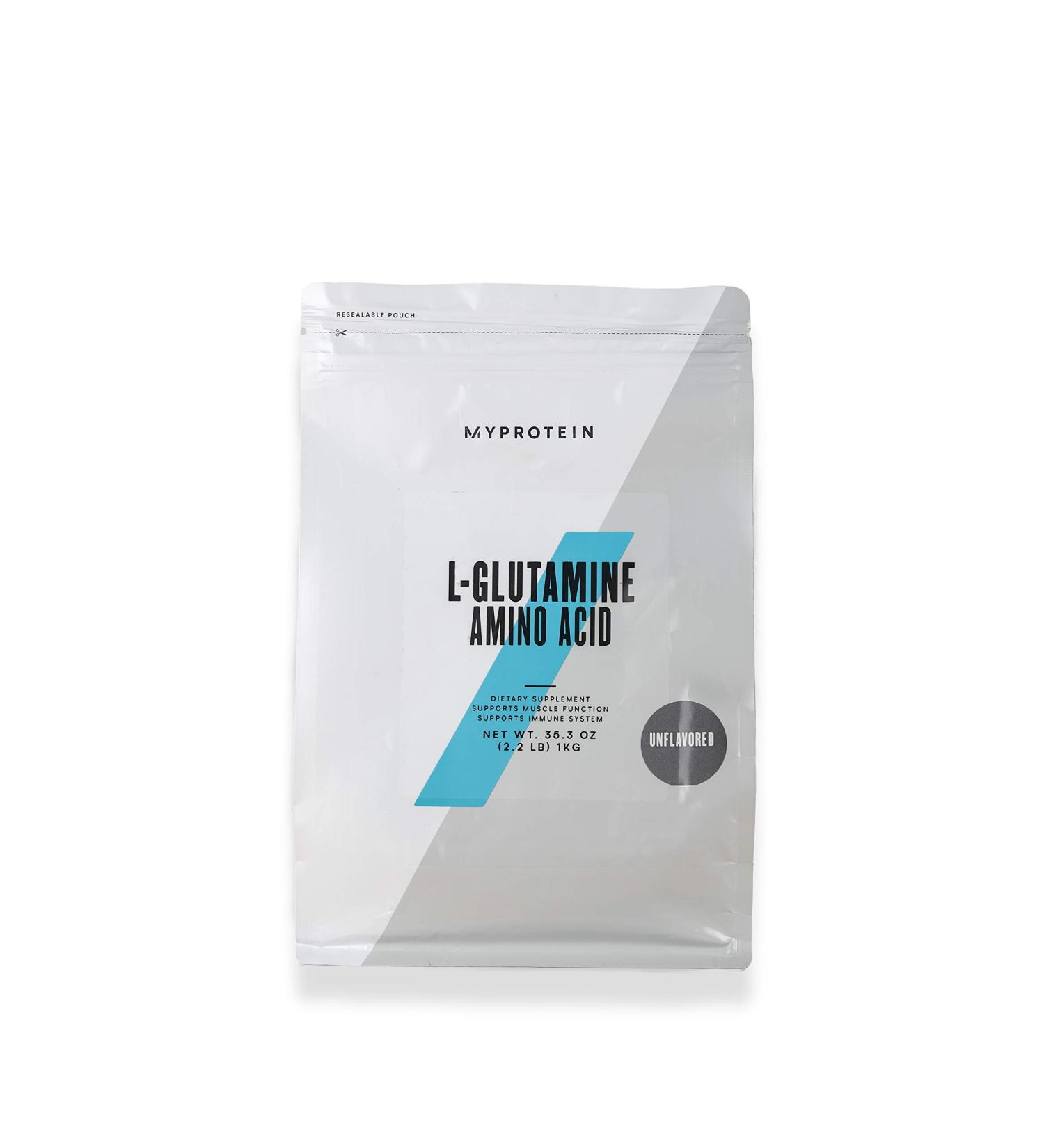 Buy Myprotein L-Glutamine Powder - Unflavored 2.2lbs (200 Servings) | High Quality Supplements for Muscle Recovery - Buy Online on GoSupps.com