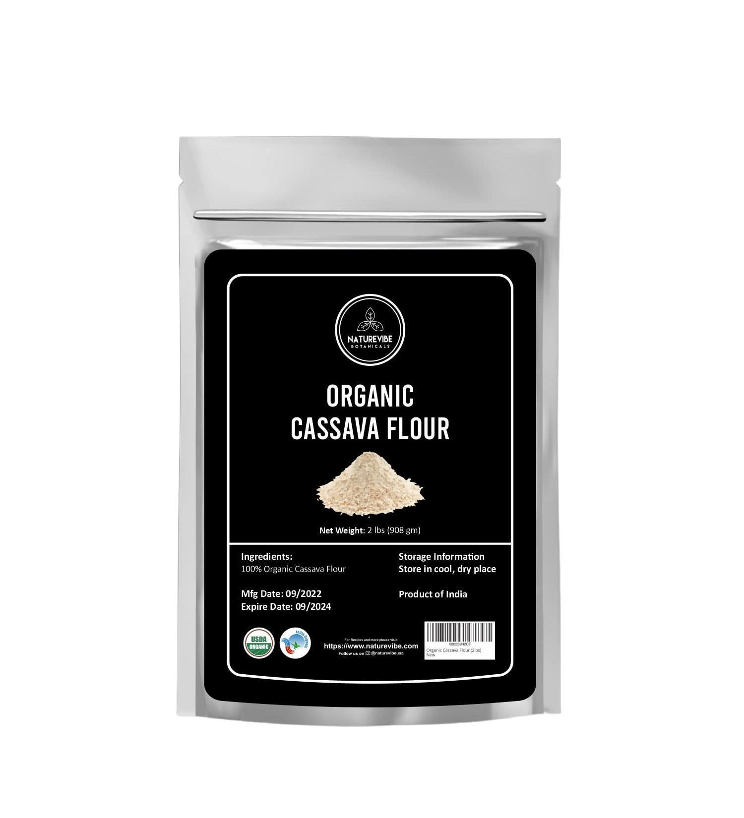 Naturevibe Botanicals Organic Cassava Flour 2lbs - Nutty Earthy Taste - 32oz - Buy Online on GoSupps.com