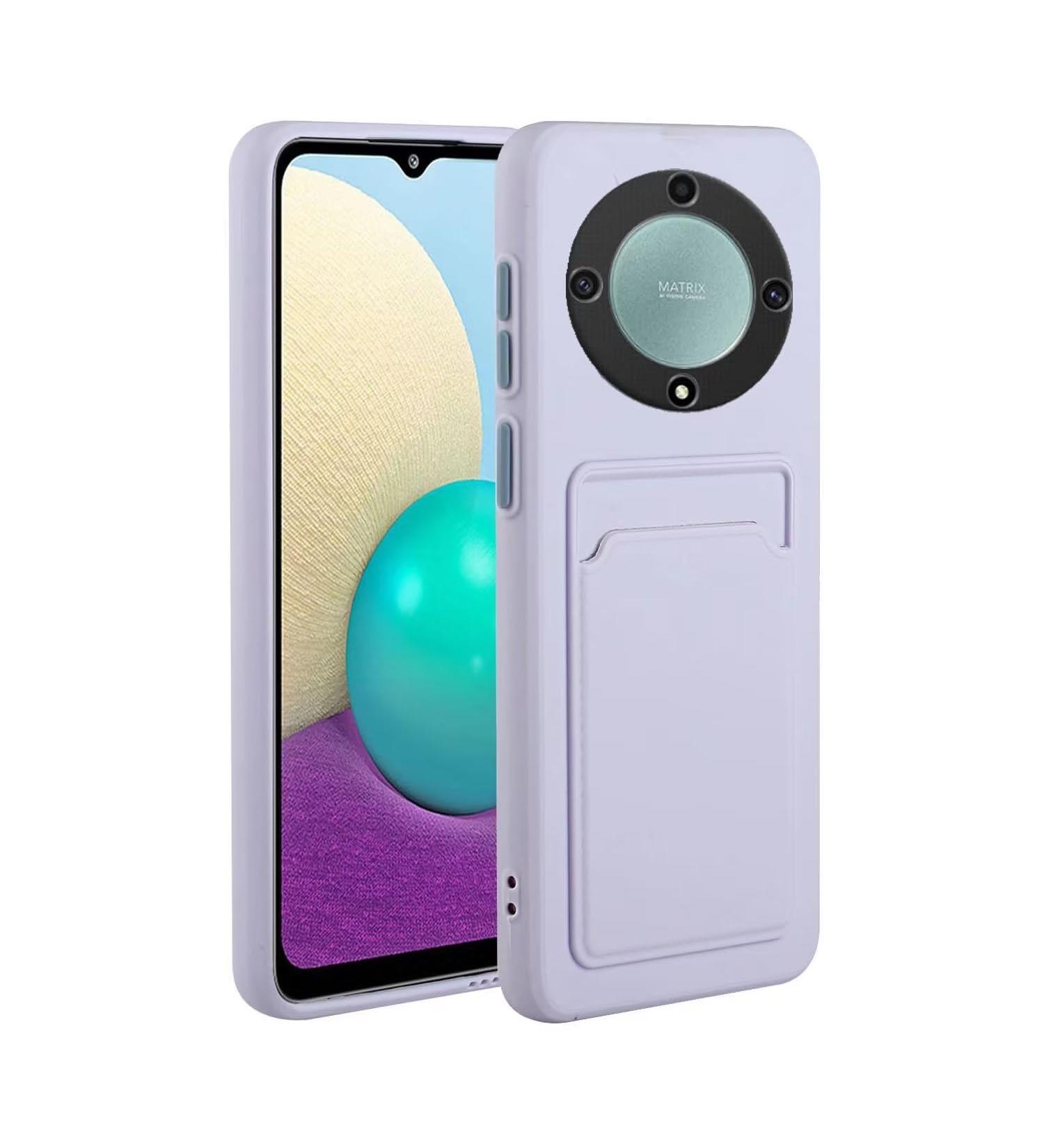 Buy Tivenfezk Nadoli Ultra Thin Silicone Case for Honor Magic 5 Lite 5G - Shockproof Scratch-Resistant Wallet Design with Credit Card Holder - Purple - Buy Online on GoSupps.com