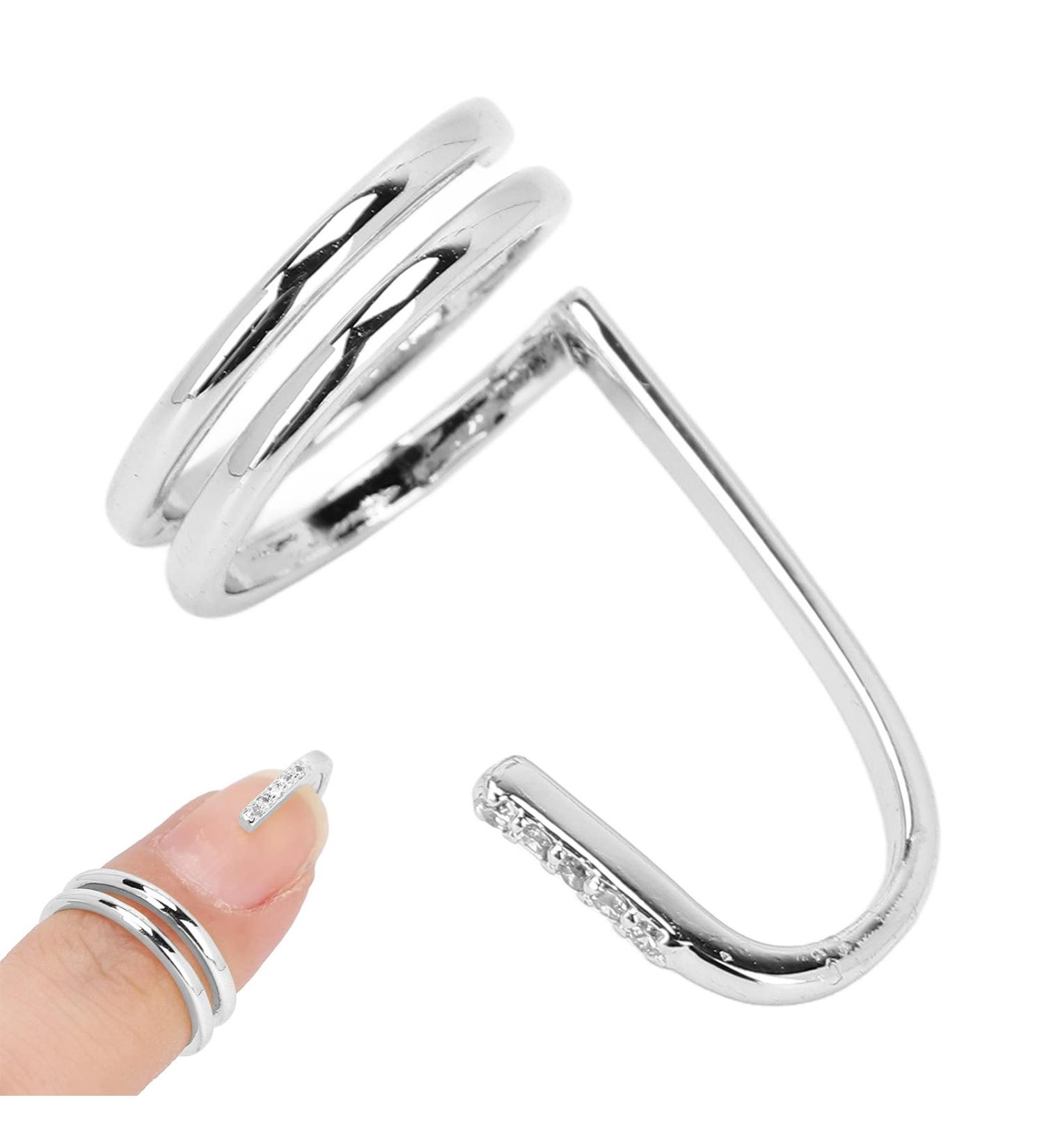 TARSHYRY Fingernail Ring Decorative Nail Ring Fashion Fingertip Jewelry Nail Art Ring Ladies Wearing Nail Accessories(3050 Platinum) - Buy Online on GoSupps.com