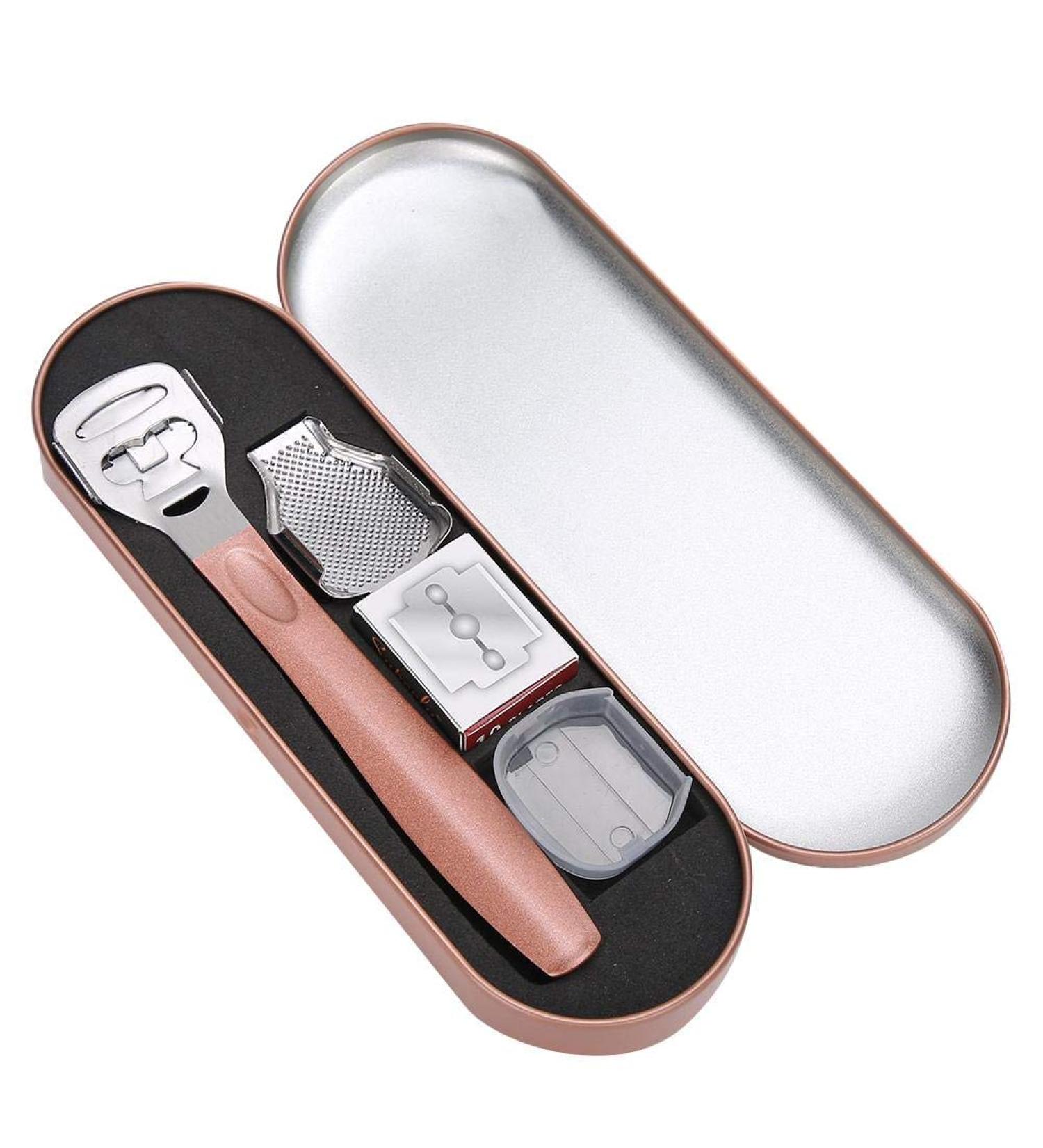 Premium Rose Gold Callus Remover Set | Stainless Steel Foot File & Pedicure Tool for Smooth Skin | International Shipping - Buy Online on GoSupps.com