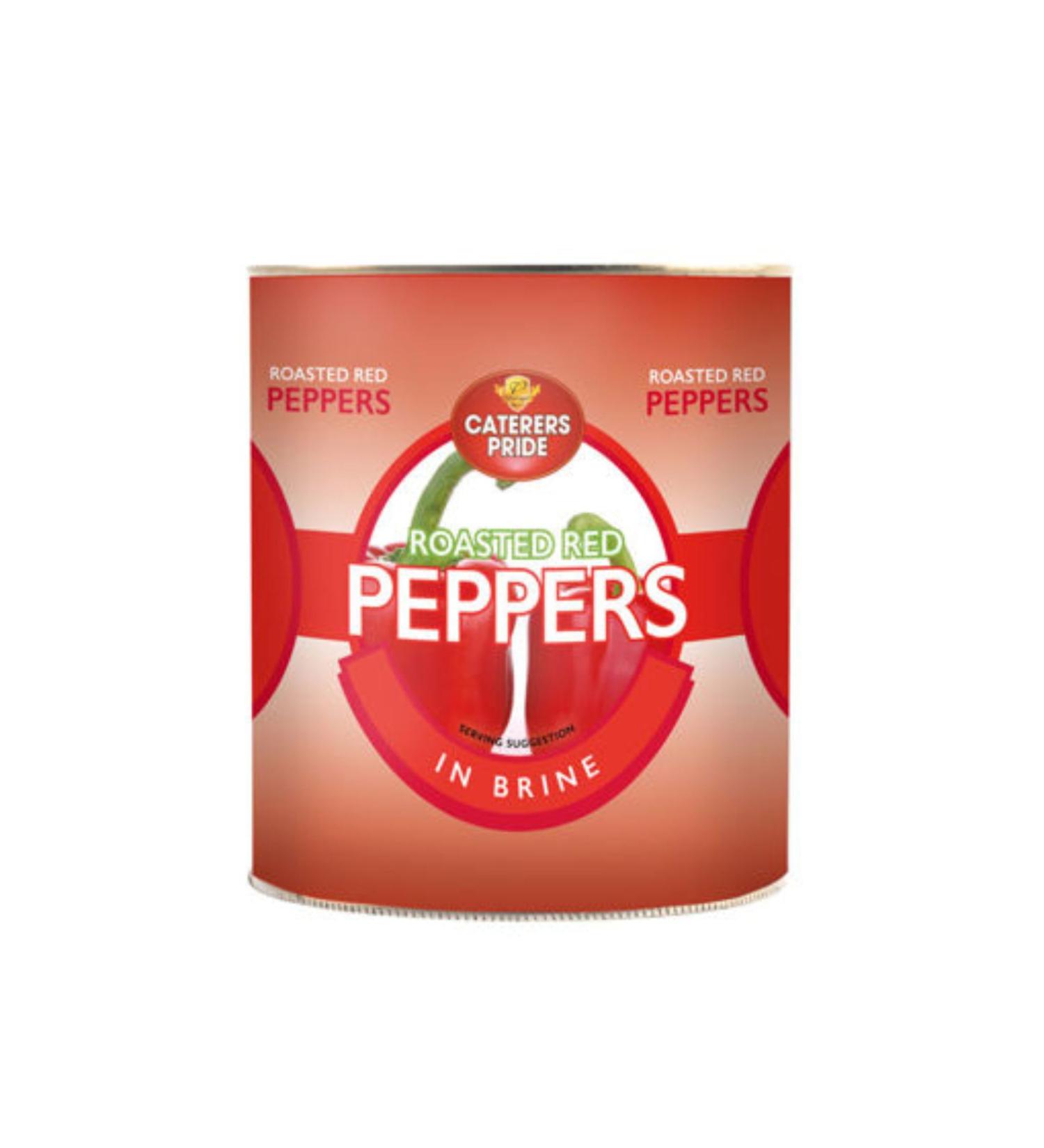 Caterers Pride Roasted Red Peppers 2.9kg.Red Fire Roasted Peppers in Brine. Ideal for Pizza Pasta Salads Mexican Food and stews . Fire Roasted Sweet Red Peppers