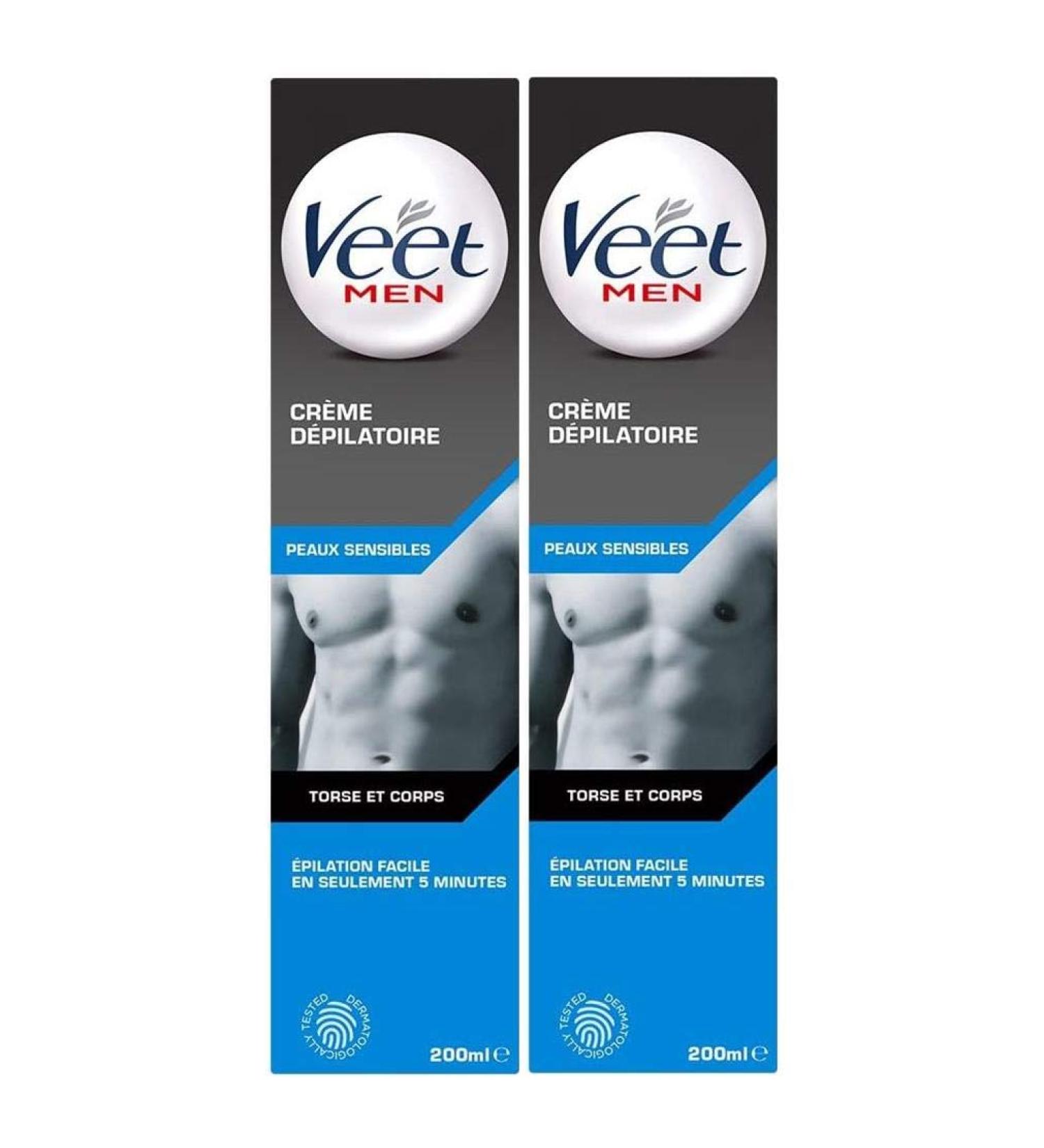  Veet VEET Veet Men Hair Removal Cream for Sensitive Skin Pack of 2 200 ml Tube - Buy Online on GoSupps.com
