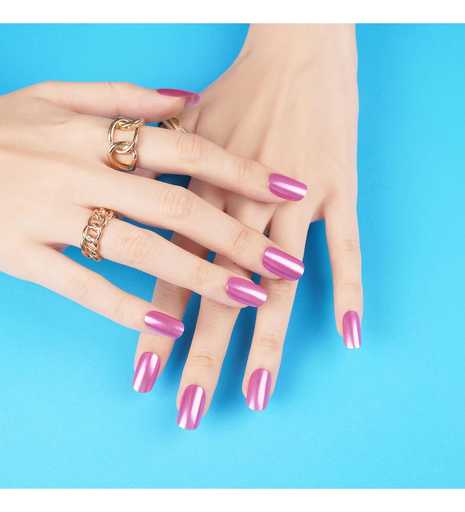 DANNI & TONI Cosmic Bloom Pink Metallic Mirror Nail Wraps - 28 Salon-Quality Gel Stickers - Buy Online on GoSupps.com