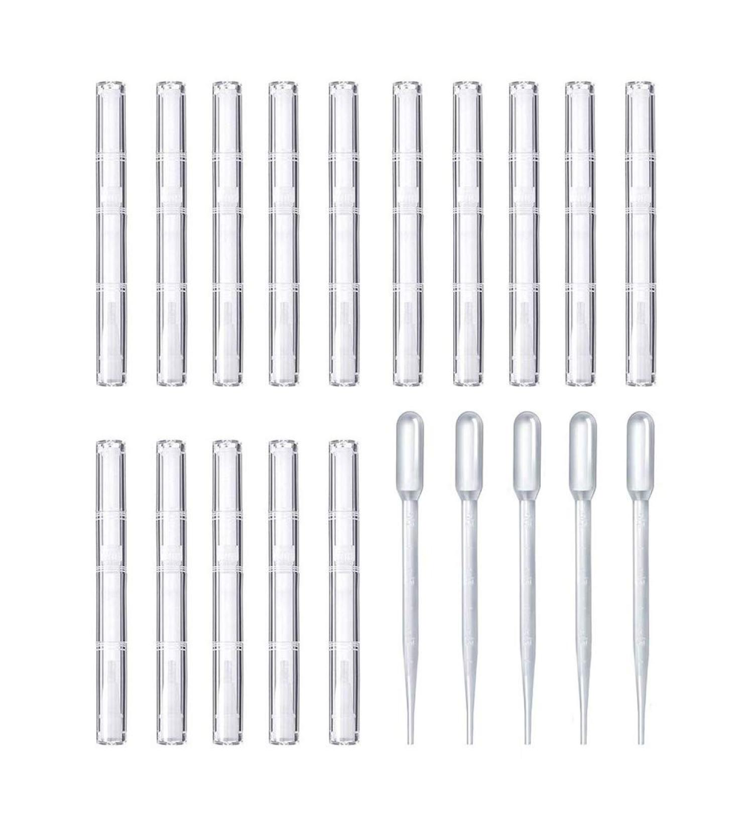 Kalolary 15Pack 3ML Nail Oil Pen Container with Brush Tip Empty Cuticle Oil Lip Gloss Container Applicators Eyelash Growth Liquid Tube with 5PCS Transfer Pipettes - Buy Online on GoSupps.com