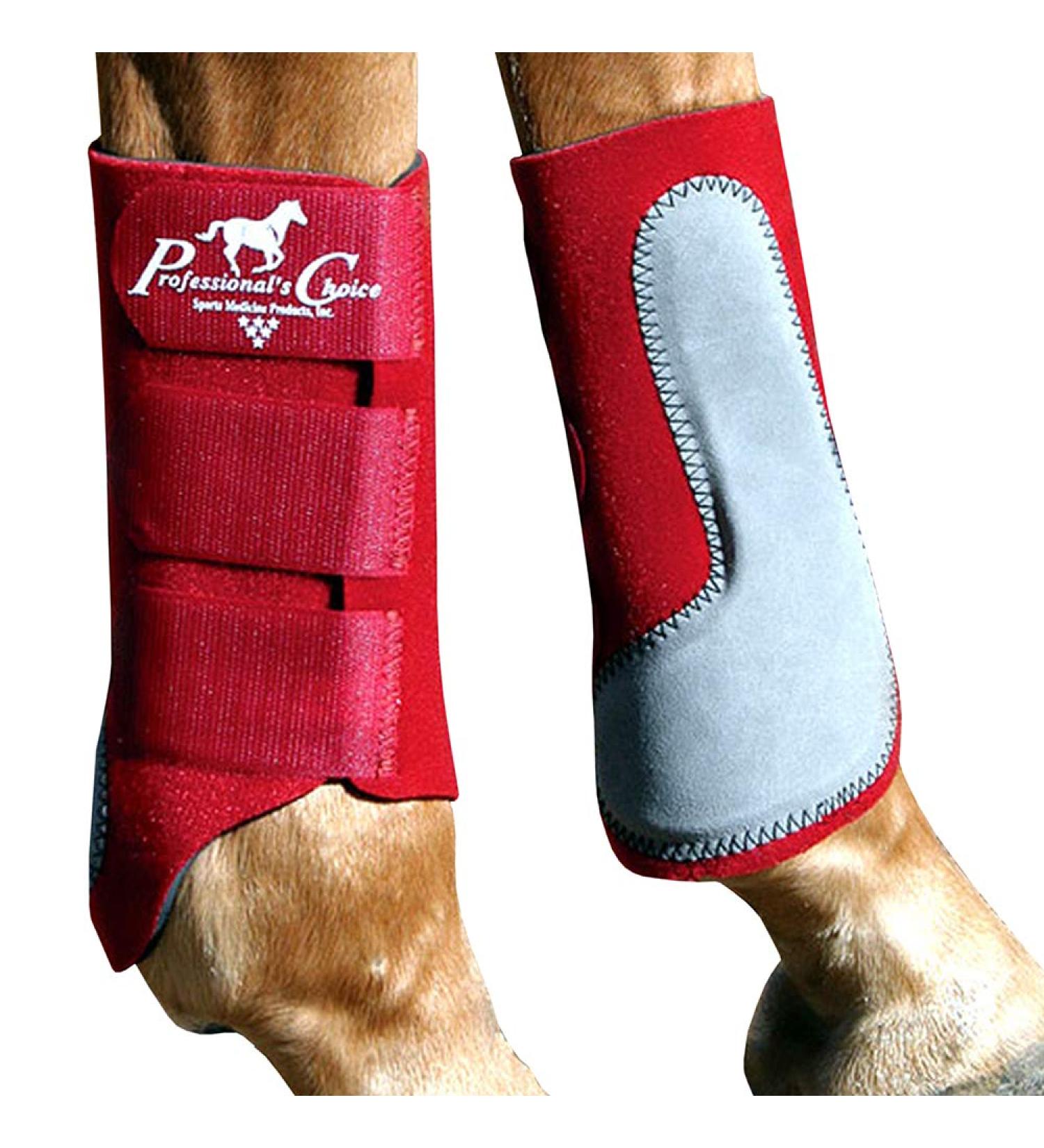 Professionals Choice Equine Easy-Fit Front Leg Splint | Velcro Fastening | Universal Size | Sold in Pairs - Crimson | International Shipping Available - Buy Online on GoSupps.com
