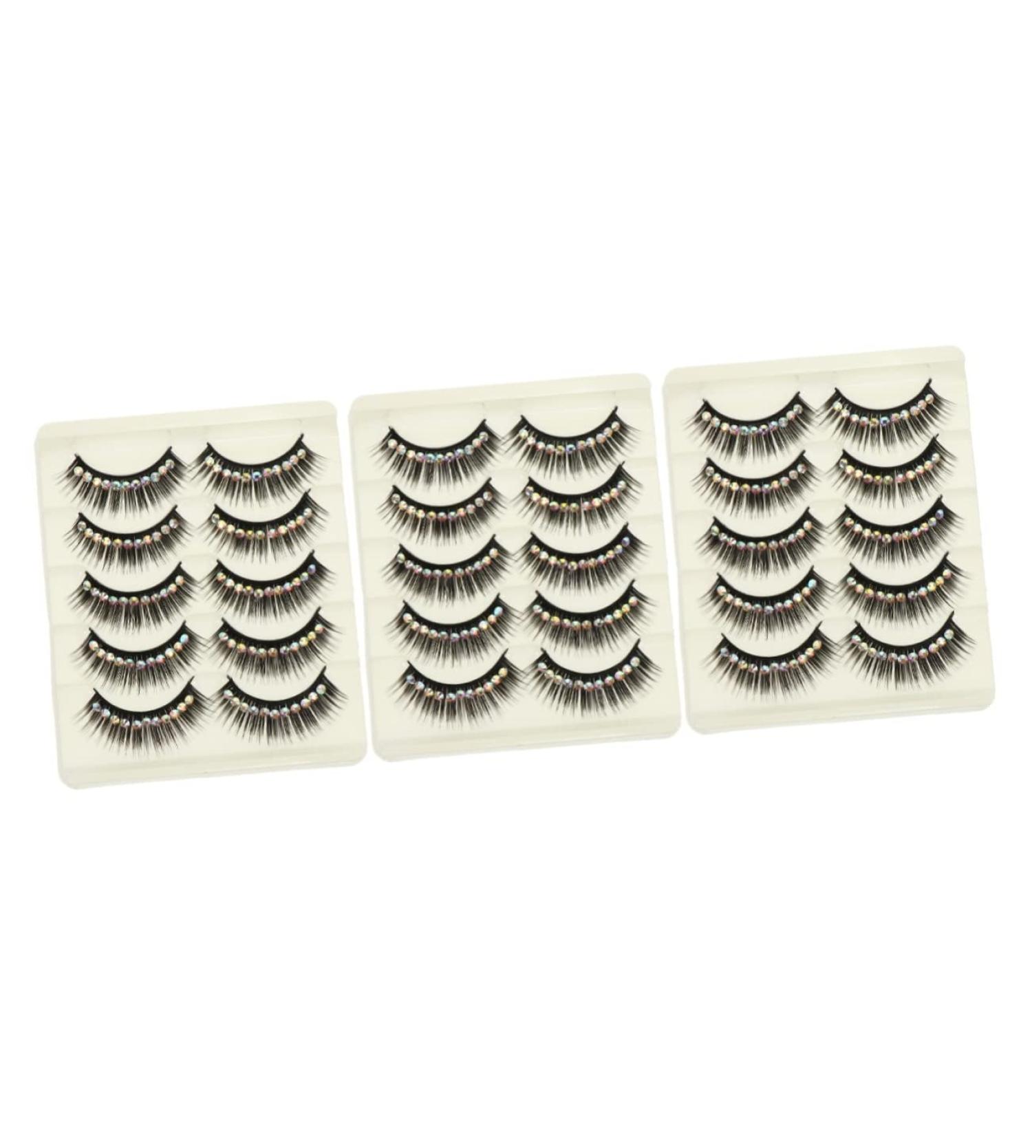 Beavorty 30 Pairs diamond false eyelashes eyelash natural look pestanas postizas naturales rhinestones for makeup colored rhinestones fake eyelashes extend cosplay chemical fiber hard stem - Buy Online on GoSupps.com