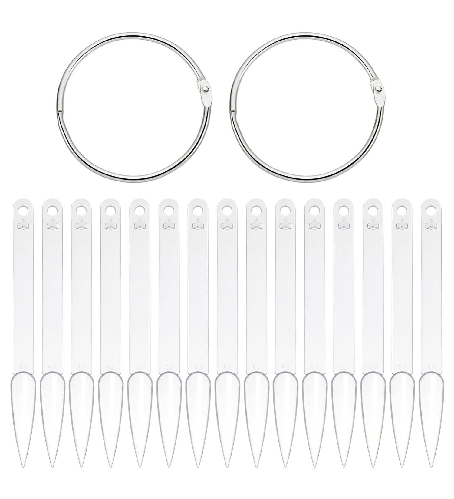 Beaupretty 100PCs Clear Fan-Shaped Nail Art Display Tips with Metal Split Ring Holder - Perfect for Nail Practice & Polish Organization - Buy Online on GoSupps.com