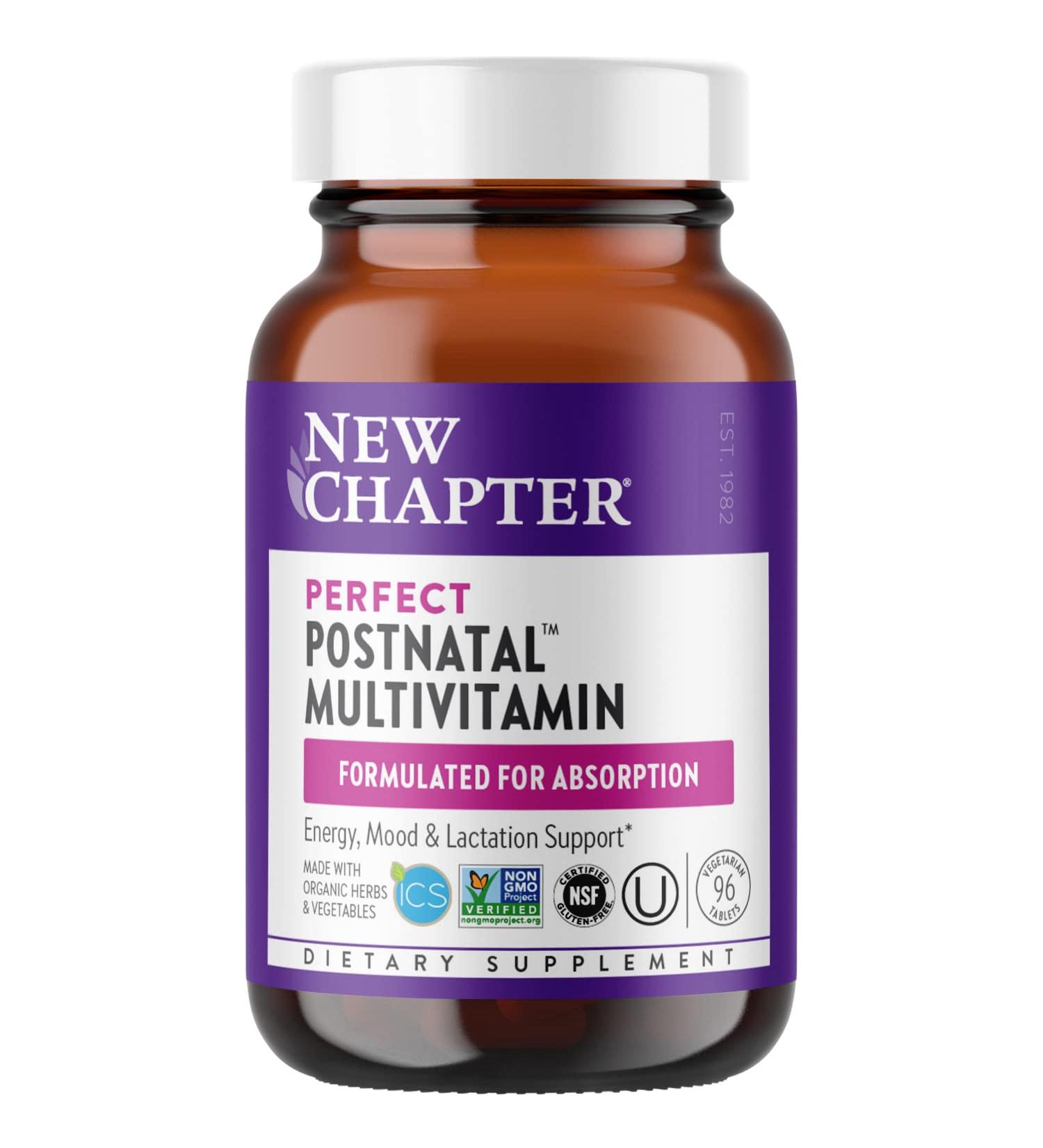 New Chapter Perfect Postnatal Multivitamin - 96 Vegetarian Whole-Food Tablets - Buy Online on GoSupps.com