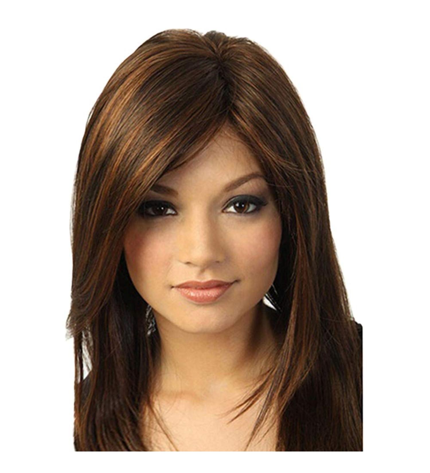 Shop TIREOW Fashion Ladies Long Brown Synthetic Wig - Natural Straight Style for Parties - Perfect for Every Occasion - Buy Online on GoSupps.com