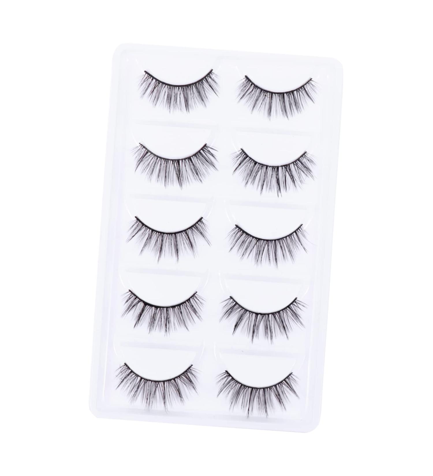 minkissy 5 Pairs False Eyelashes Eyelash Handmade Eyelashes Fluffy Volume Lashes Glue False Lashes Elf Eyelashes Makeup Eyelashes Wispy Eyelashes Artificial Fiber Cross Section 3d - Buy Online on GoSupps.com
