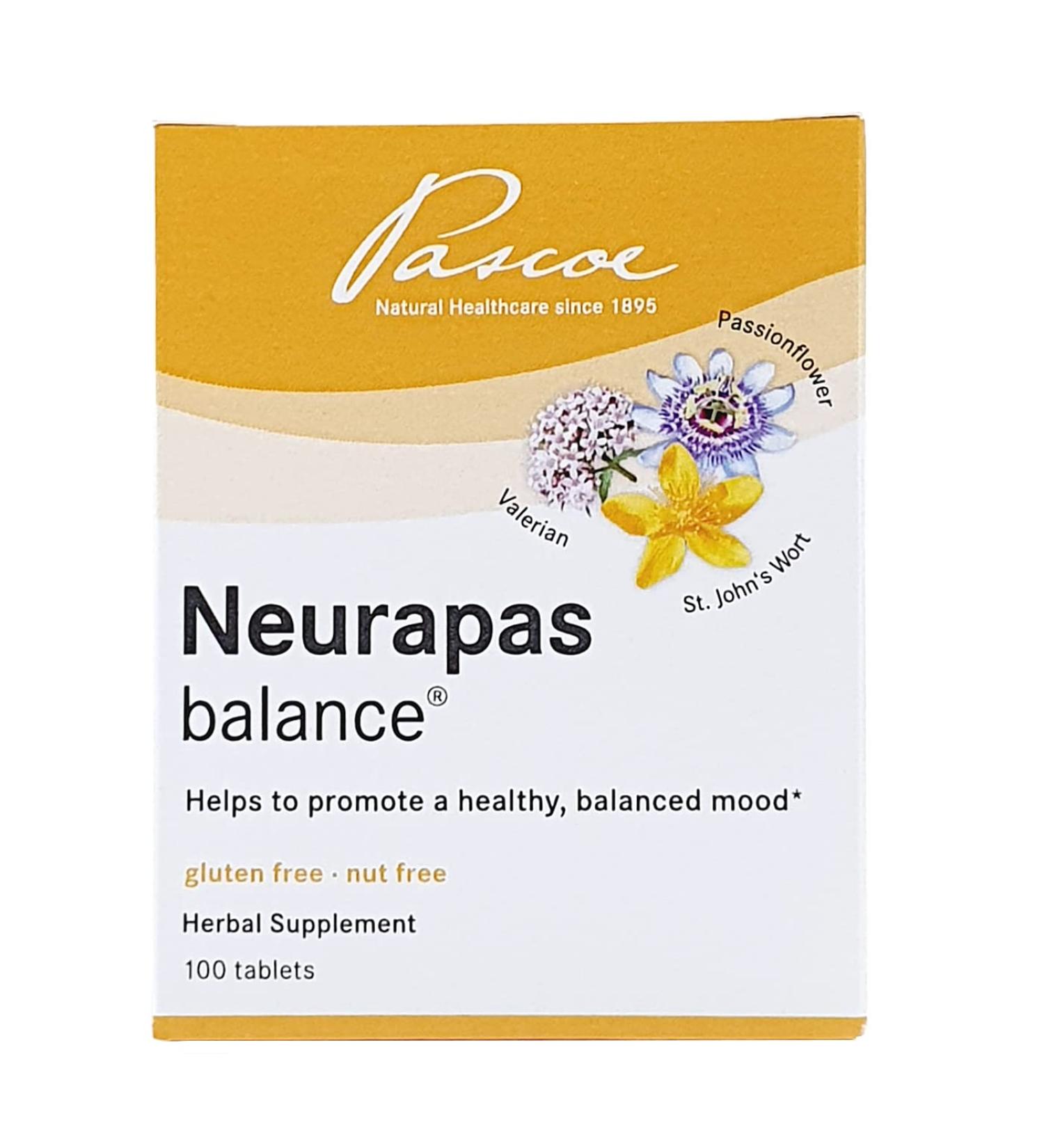 Pascoe Neurapas Balance: Triple Herbal Combination for a Healthy Balanced Mood - 100 Tablets - Buy Online on GoSupps.com