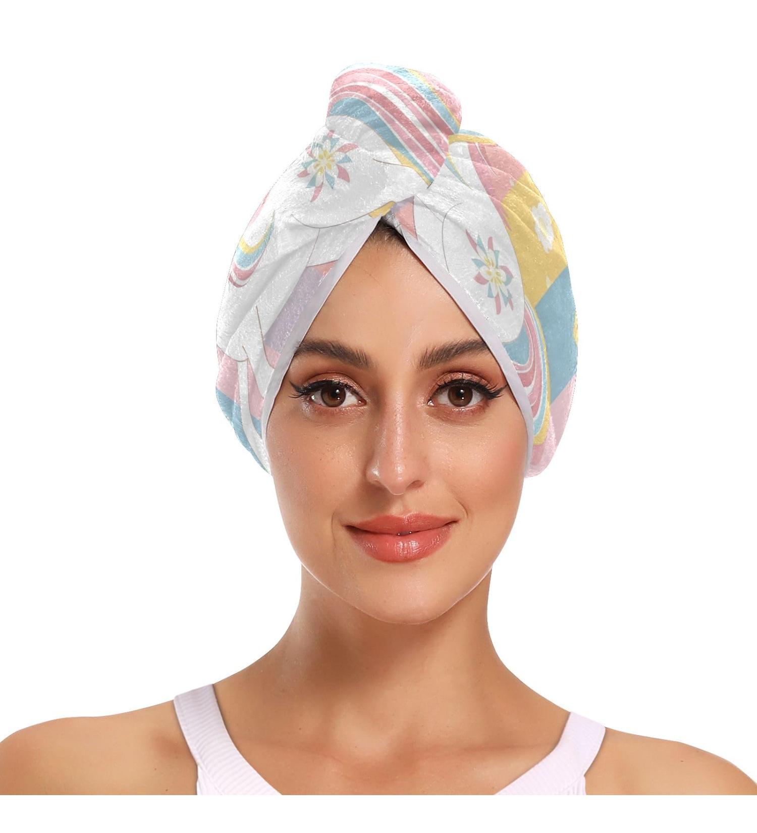 Magical Unicorn Hair Towels 2 Pack - Super Absorbent Quick Dry Turbans for Women & Girls - Buy Online on GoSupps.com