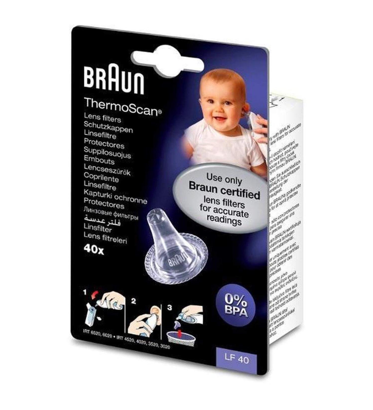 Braun LF40 Lens Filters for ThermoScan Ear Thermometers - Pack of 40 - Buy Online on GoSupps.com
