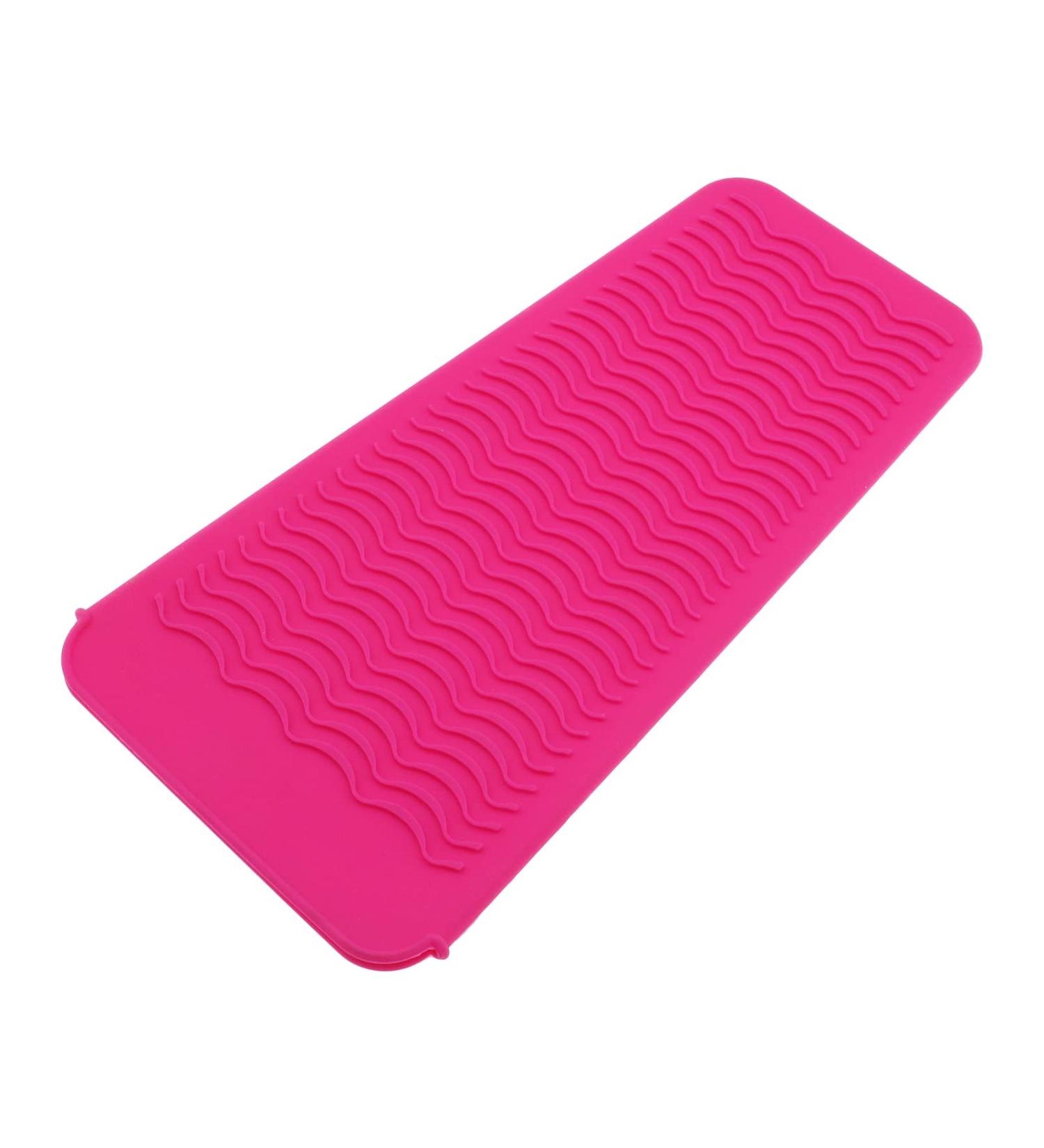 Heat-Resistant Silicone Mat Pouch for Hair Tools | Portable Styling Mat for Hair Straightener & Curler | Pink 28.6x14.2cm | Salon Supplies - Buy Online on GoSupps.com