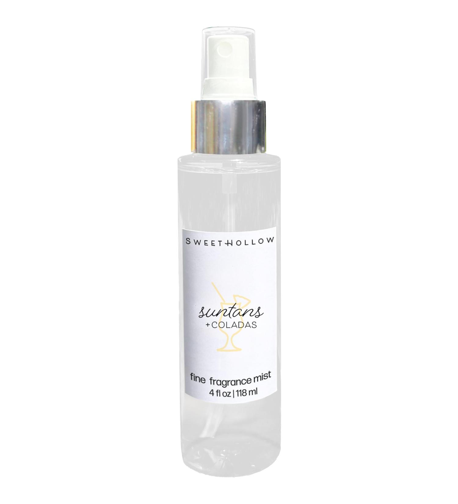 SweetHollow Suntans + Coladas Fine Fragrance Mist Scented Perfume Body Spray with Clean Ingredients Tropical Pineapple Coconut Beach Scent Infused with Essential Oil