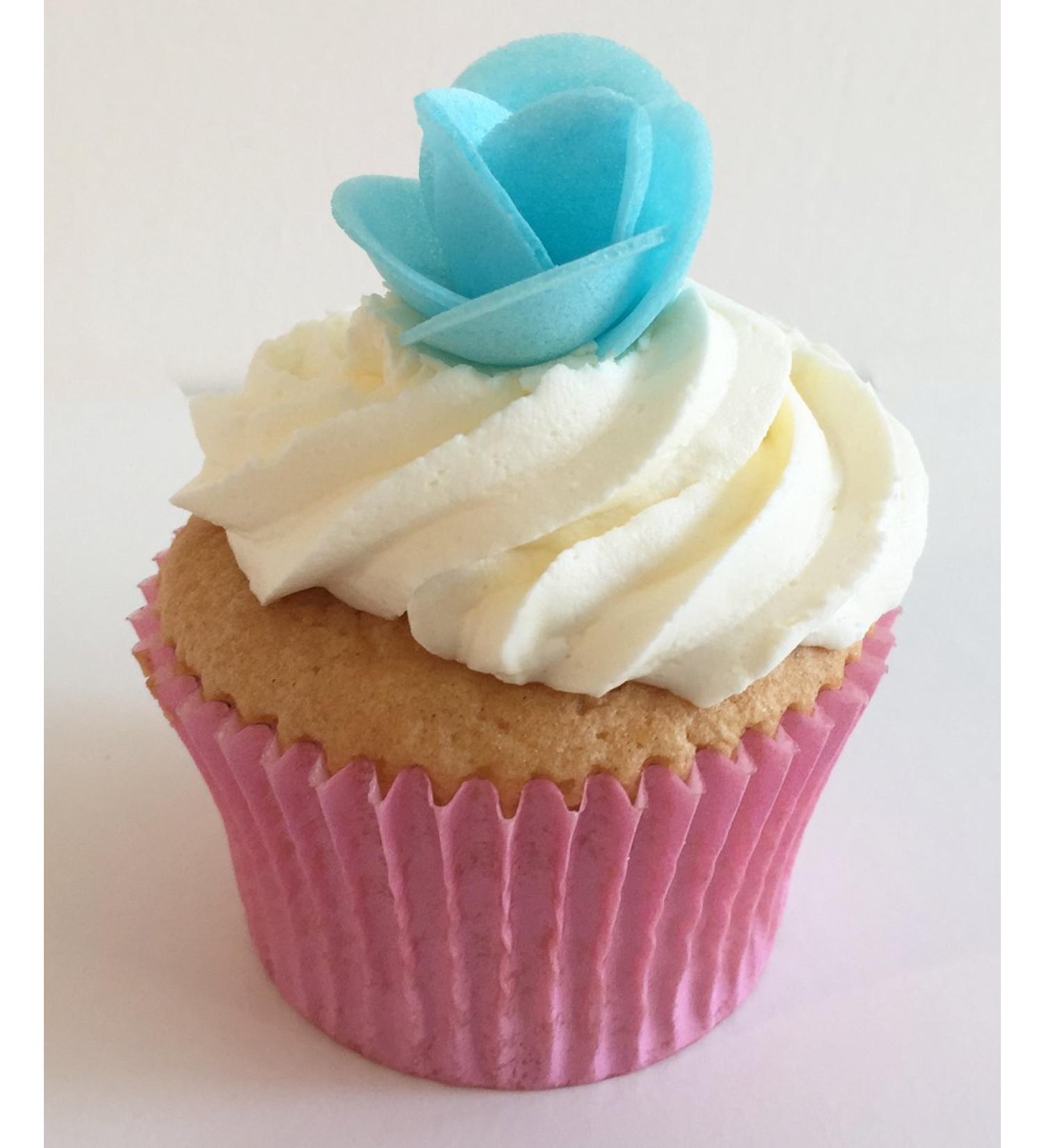 12 Blue Roses- Beautiful Edible 3D Wafer Cake Decorations - Buy Online on GoSupps.com