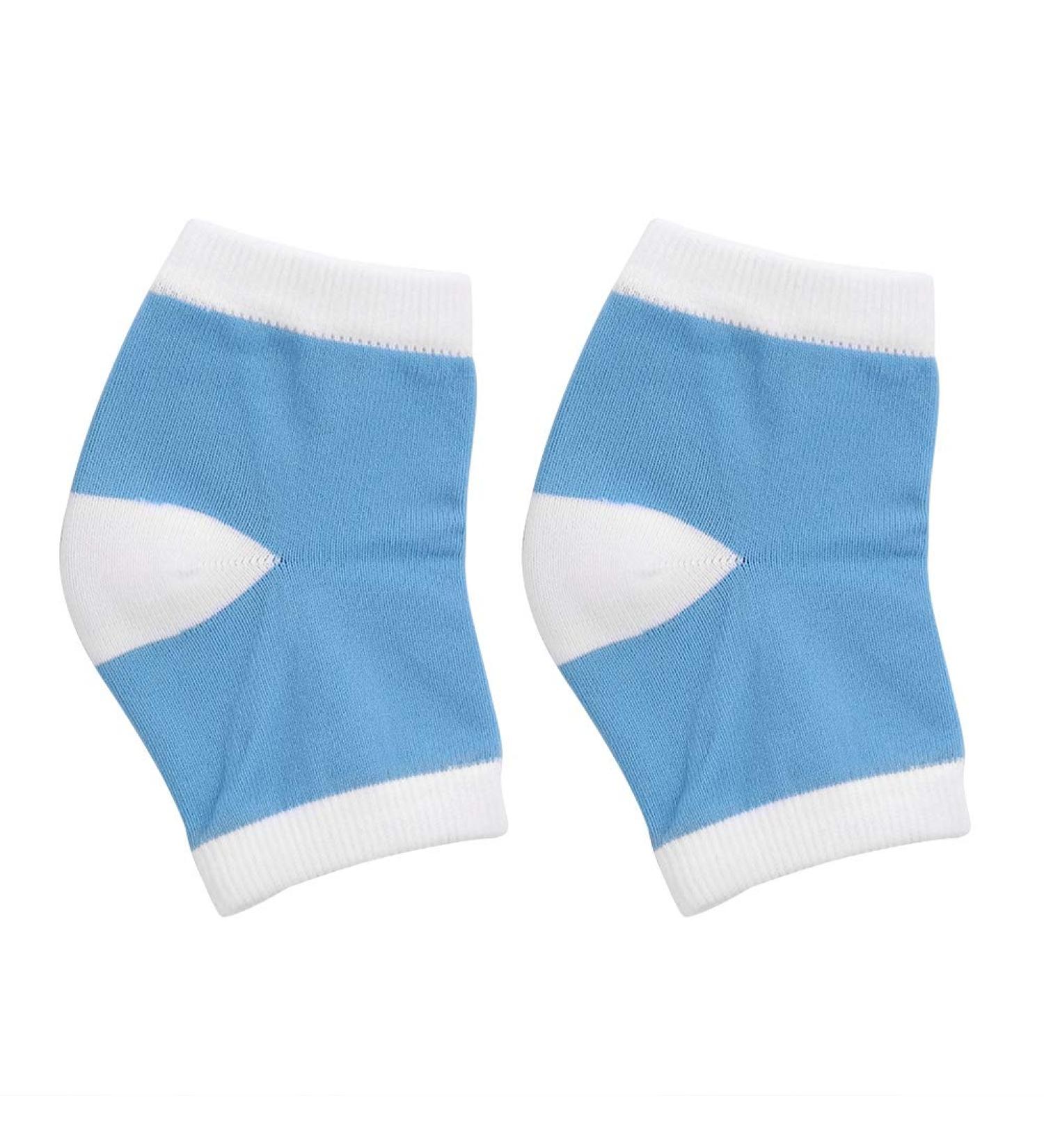 Moisturizing Spa Gel Socks for Dry Cracked Heels - Exfoliating Heel Treatment (Blue) - Buy Online on GoSupps.com