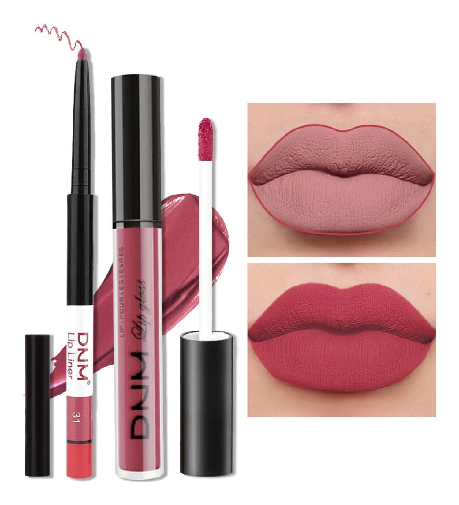 AMY'S DIARY 2pcs Red Matte Lip Liner and Lipstick Set | Waterproof 24H Liquid Lipstick and Lip Liner Kit for Long-Lasting, Matt Lips Makeup | (31) - Buy Online on GoSupps.com