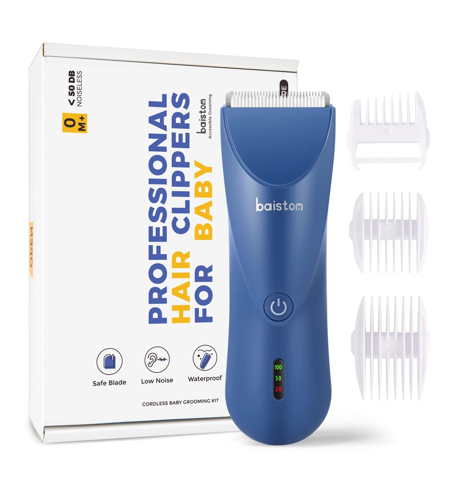 Baistom Baby Hair Clippers - Quiet Waterproof Cordless Hair Trimmer for Kids in Blue - Buy Online on GoSupps.com