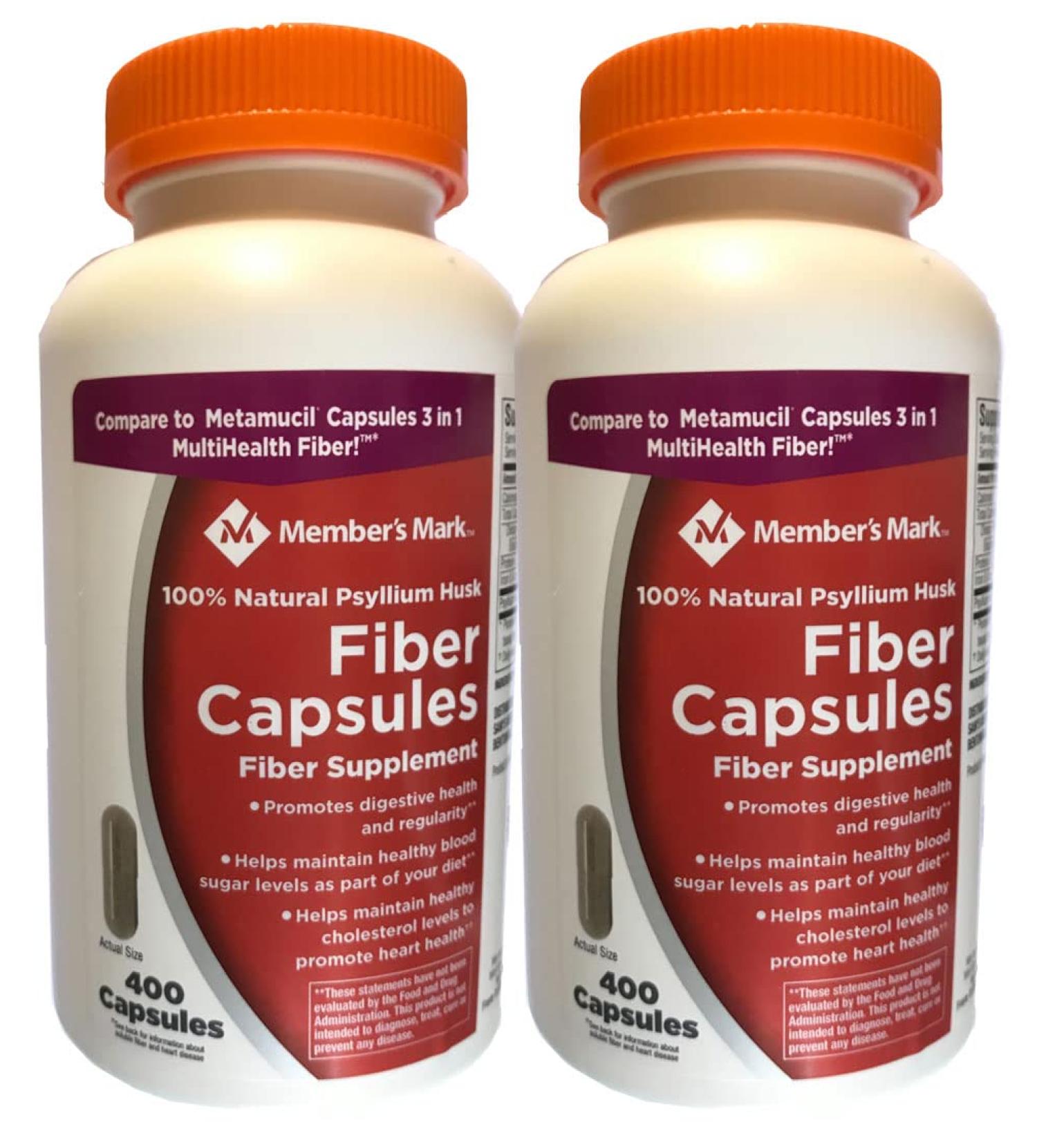 Member's Mark Psyllium Husk Fiber Capsules 2Pack (400 Count) - #1 Doctor-Recommended Supplement - Buy Online on GoSupps.com