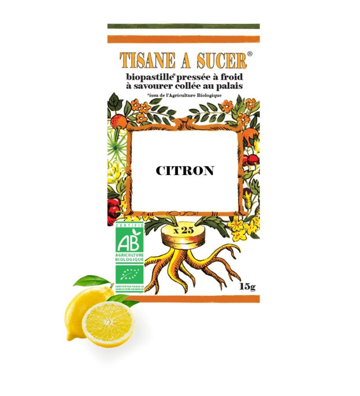 Biopastilles Organic Lemon Herbal Tea Suction Tablets - 15 g - 25 Tablets