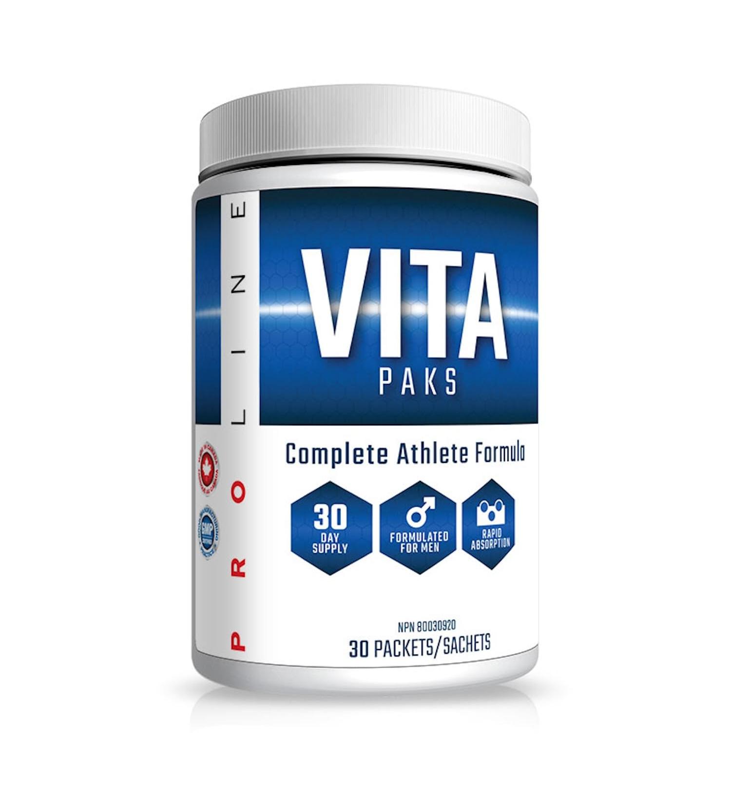 Pro Line Vita-Paks for Men | Complete Athlete Formula in 1 Pack | Multi Minerals Omega 3 Essential Fatty Acids Greens Super Foods High-Potency Vitamin B Complex Vitamin C Complex | 30 Packets (Pack of 1) 1 count (Pack of 30) - Buy Online on GoSupps.com
