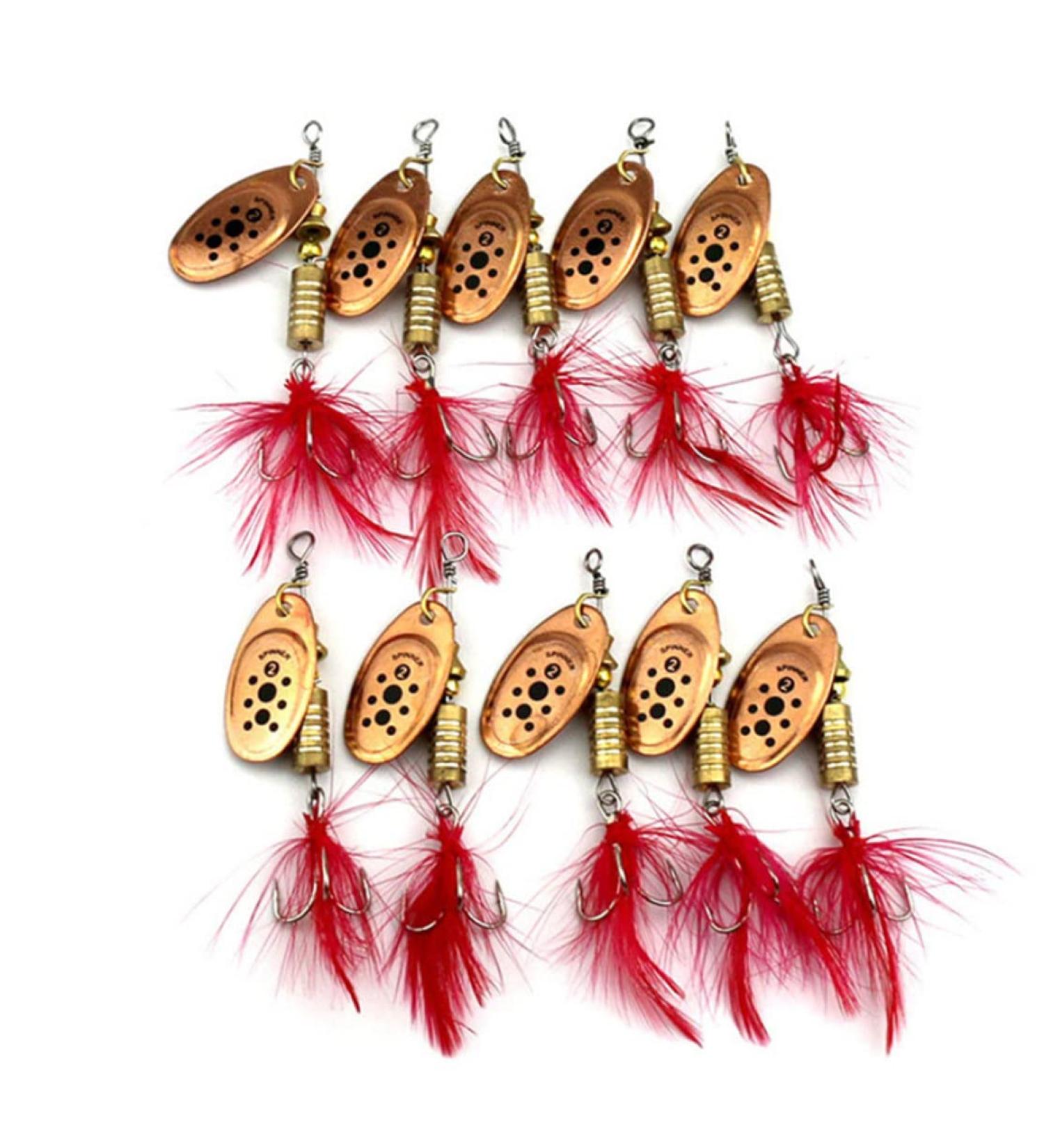 10PCS Spinner Lures Metal Bait Sequins Spinner Fishing Lures Fishing Lures Fishing Accessories Fishing Spinners Lifelike Fishing Bait Crankbaits Set for Outdoor Fishing Red - Buy Online on GoSupps.com