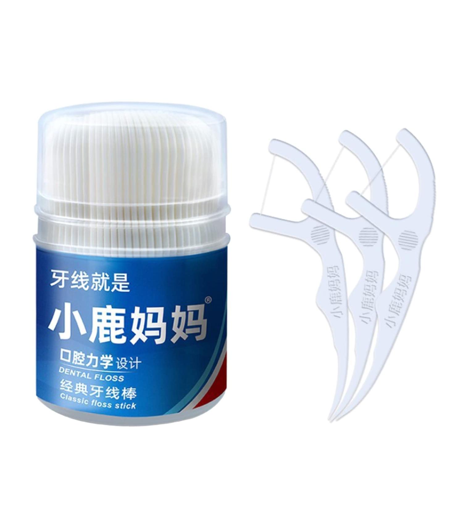 Buy 50/100 Dental Floss Picks & Toothpick Sticks - Interdental Brushes for Healthy Teeth | Free International Shipping - Buy Online on GoSupps.com