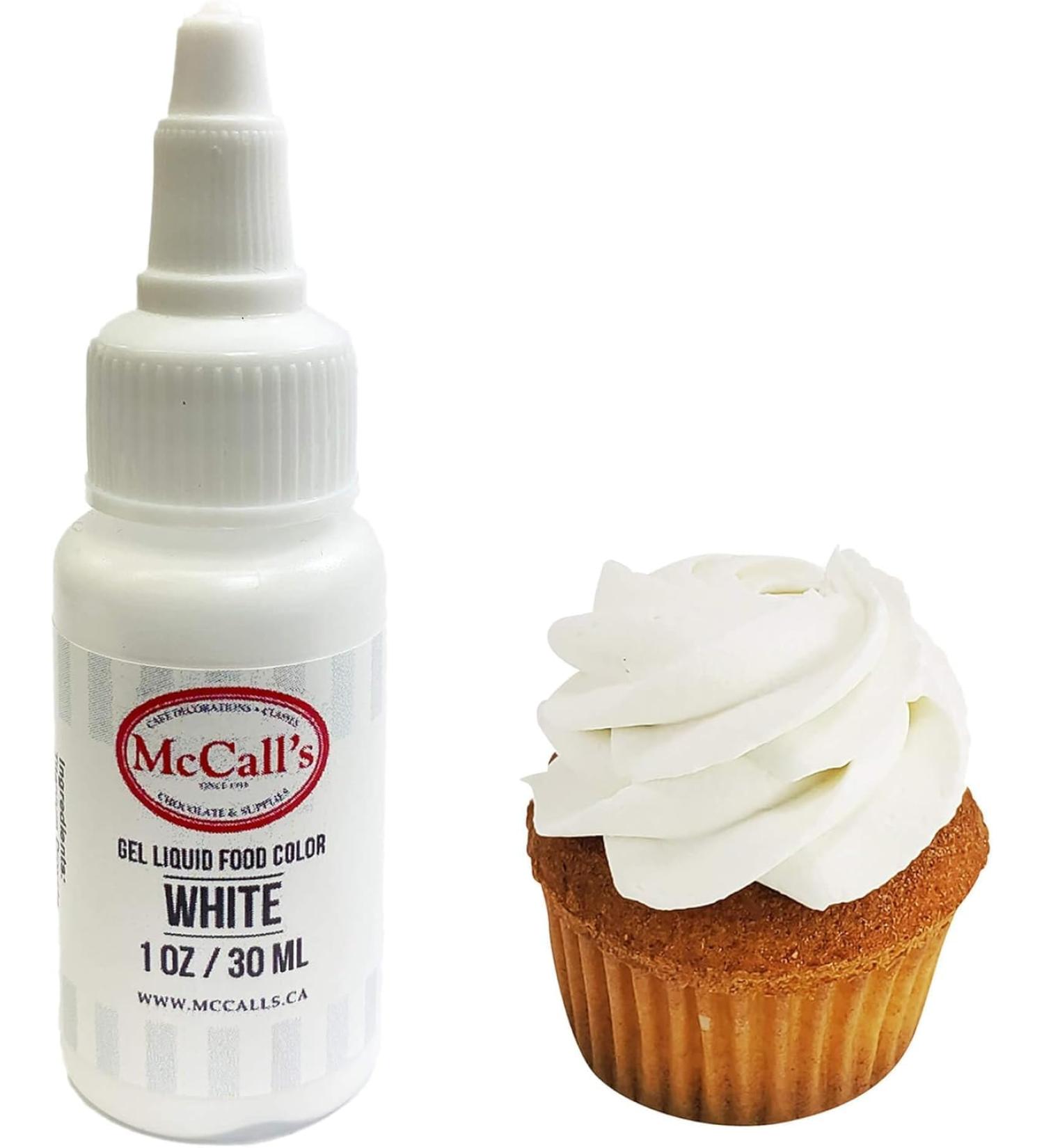 McCall's Liquid Gel Food Color 1 oz (White 30 ml) White 30 ml (Pack of 1) - Buy Online on GoSupps.com