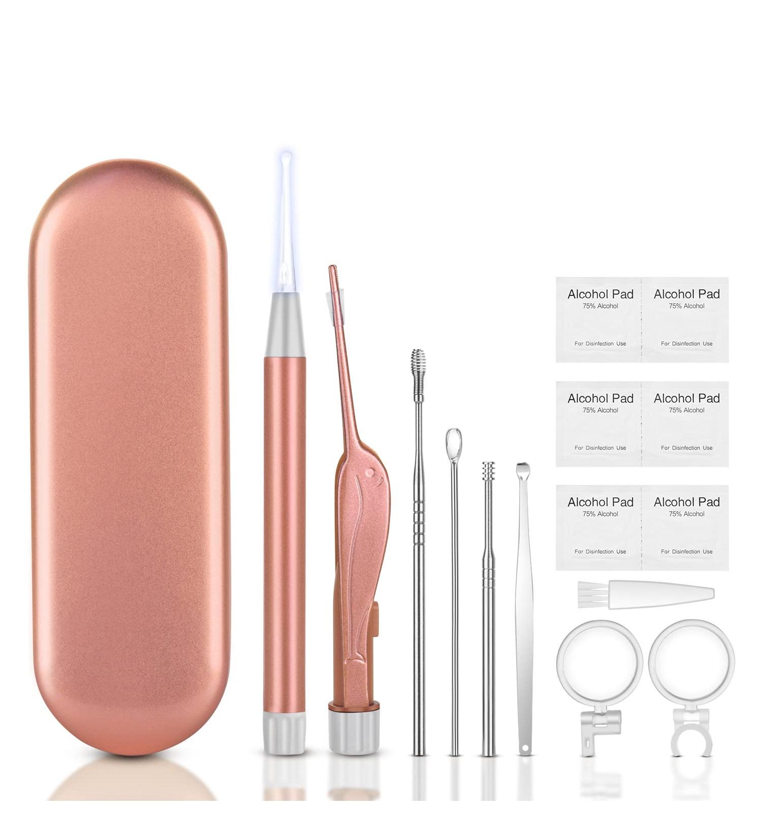 Vicloon Ear Wax Removal Kit 15 Pcs Ear Pick Earwax Removal Tool Ear Cleaning Tool Stainless Steel Ear Pick Ear Cleaning Tool Set Reusable Ear Wax Removal Set for Children & Adults (Pink) - Buy Online on GoSupps.com
