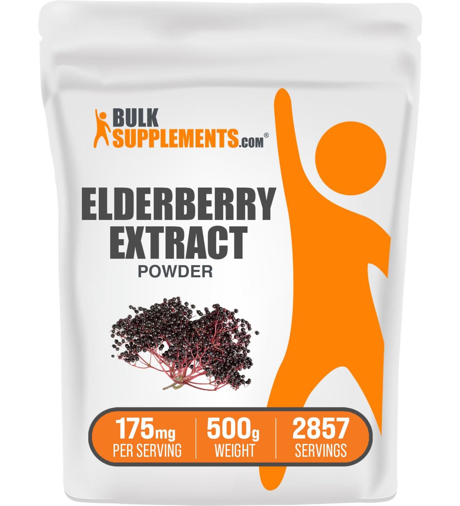 Elderberry Extract Powder - Immune Support - 500g - BULKSUPPLEMENTS.COM - Buy Online on GoSupps.com