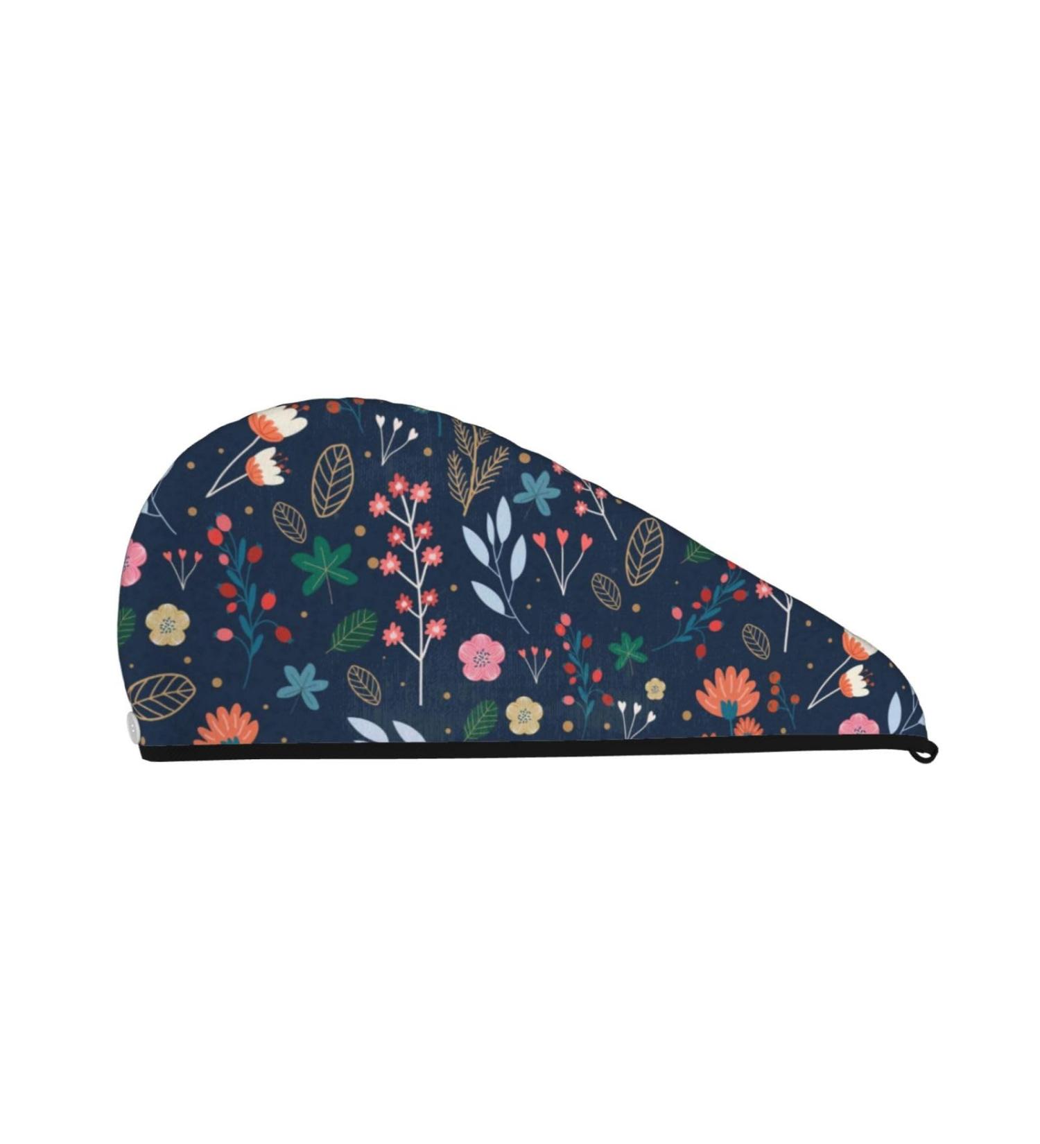 Colorful Flowers Microfiber Hair Towel | Soft & Super Absorbent Hair Wrap for Long Curly & Thick Hair | Quick Dry Coral Velvet Cap for Women - Buy Online on GoSupps.com