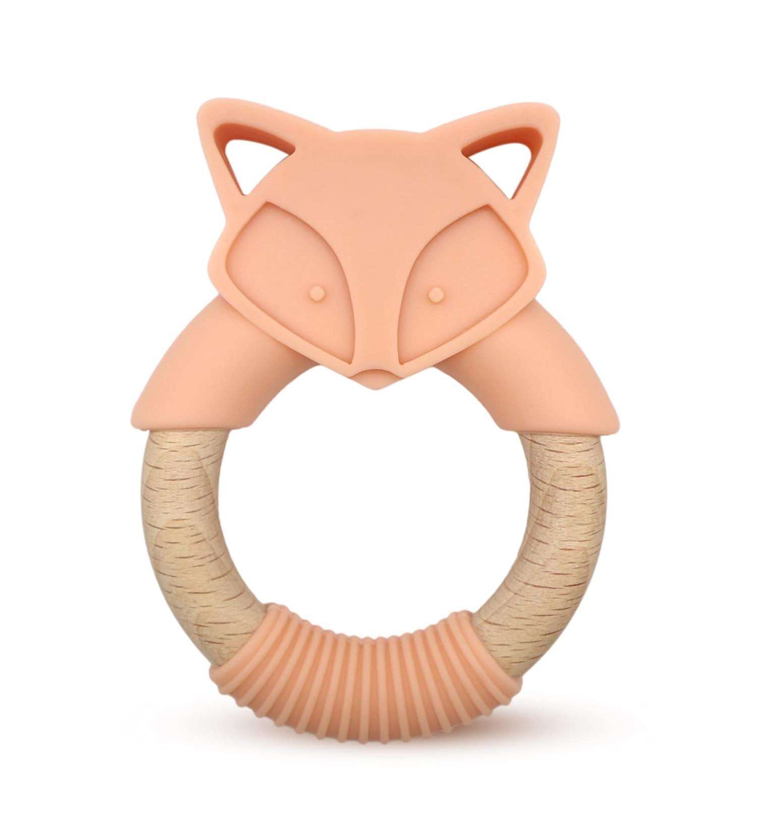 Santi & Me Wooden Rings Teething Toy for Babies - Fox Chew Toy for Boys and Girls - Buy Online on GoSupps.com