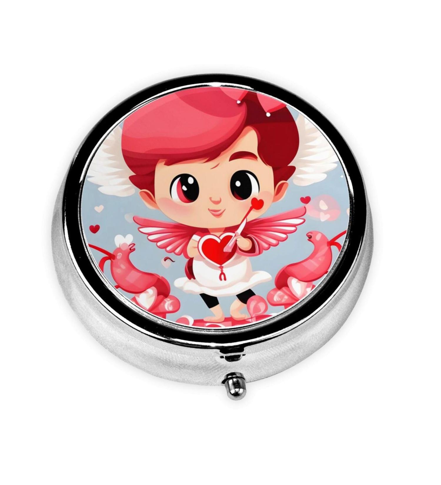 Buy Love Messenger Round Pill Box | 3 Compartment Portable Organizer for Travel & Purse - Buy Online on GoSupps.com