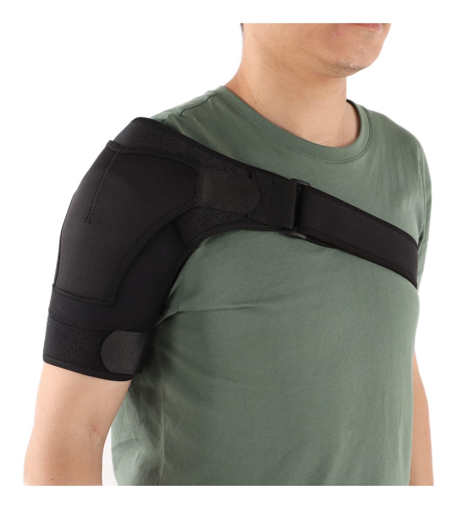 Adjustable Shoulder Compression Sleeve Wrap - High Elasticity Brace for Rotator Cuff Support & Dislocation Relief - Buy Online on GoSupps.com