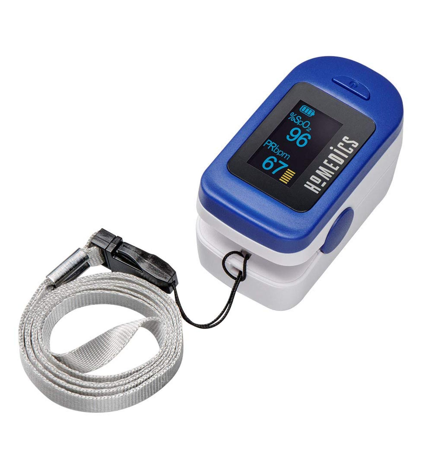 HoMedics Pulse Oximeter Accurate Blood Oxygen Saturation Monitor with One-Touch Operation | Fingertip Oximeter for Pulse Rate Measurement - International Shipping Available - Buy Online on GoSupps.com