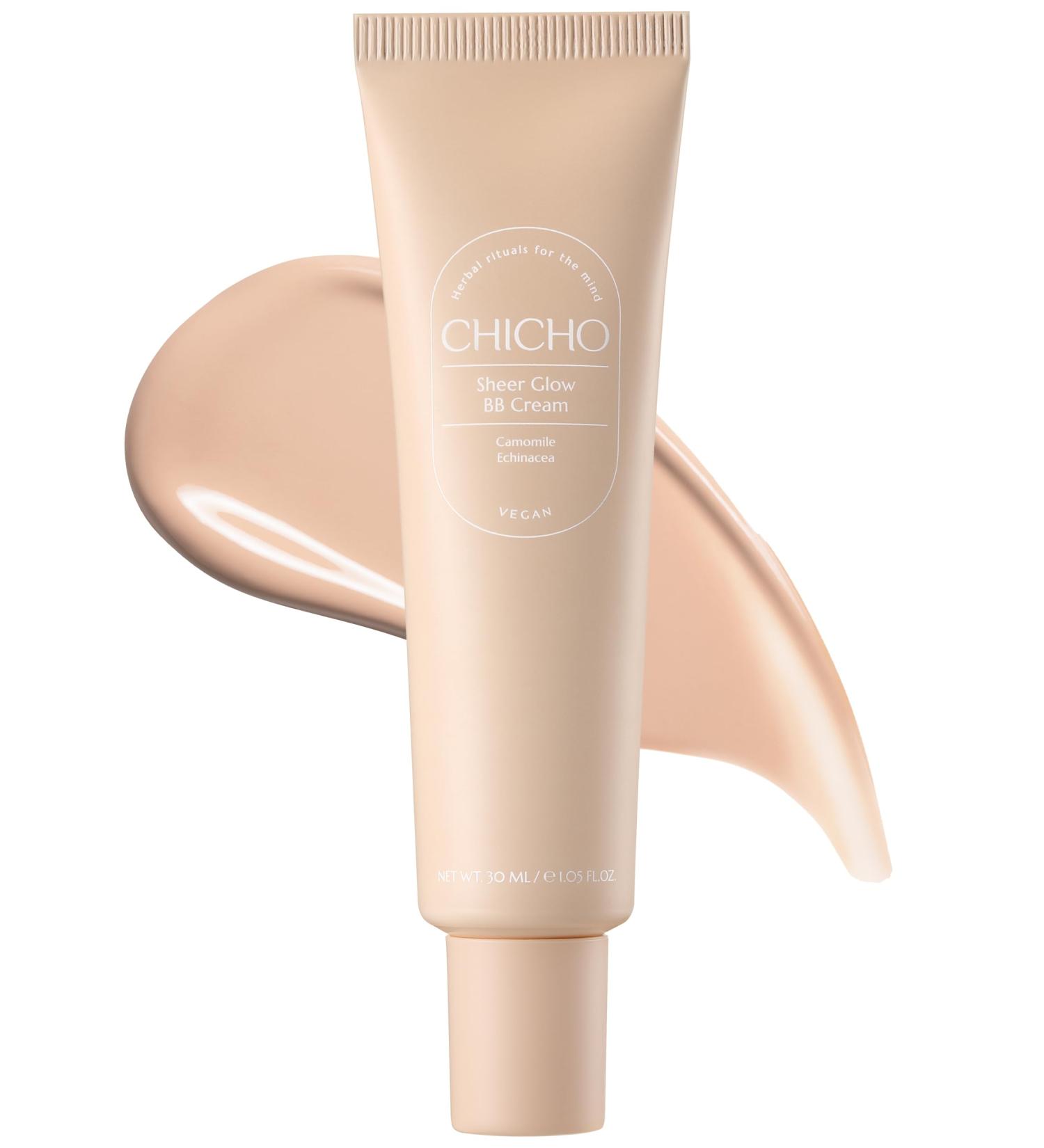 CHICHO Sheer Glow BB Cream 93% Herbal Base Chamomile Flower - Korean Makeup Redness Coverage for Acne Prone Sensitive Skin Vegan Non-Comedogenic Pore Concealer 1.01 fl.oz. - Buy Online on GoSupps.com