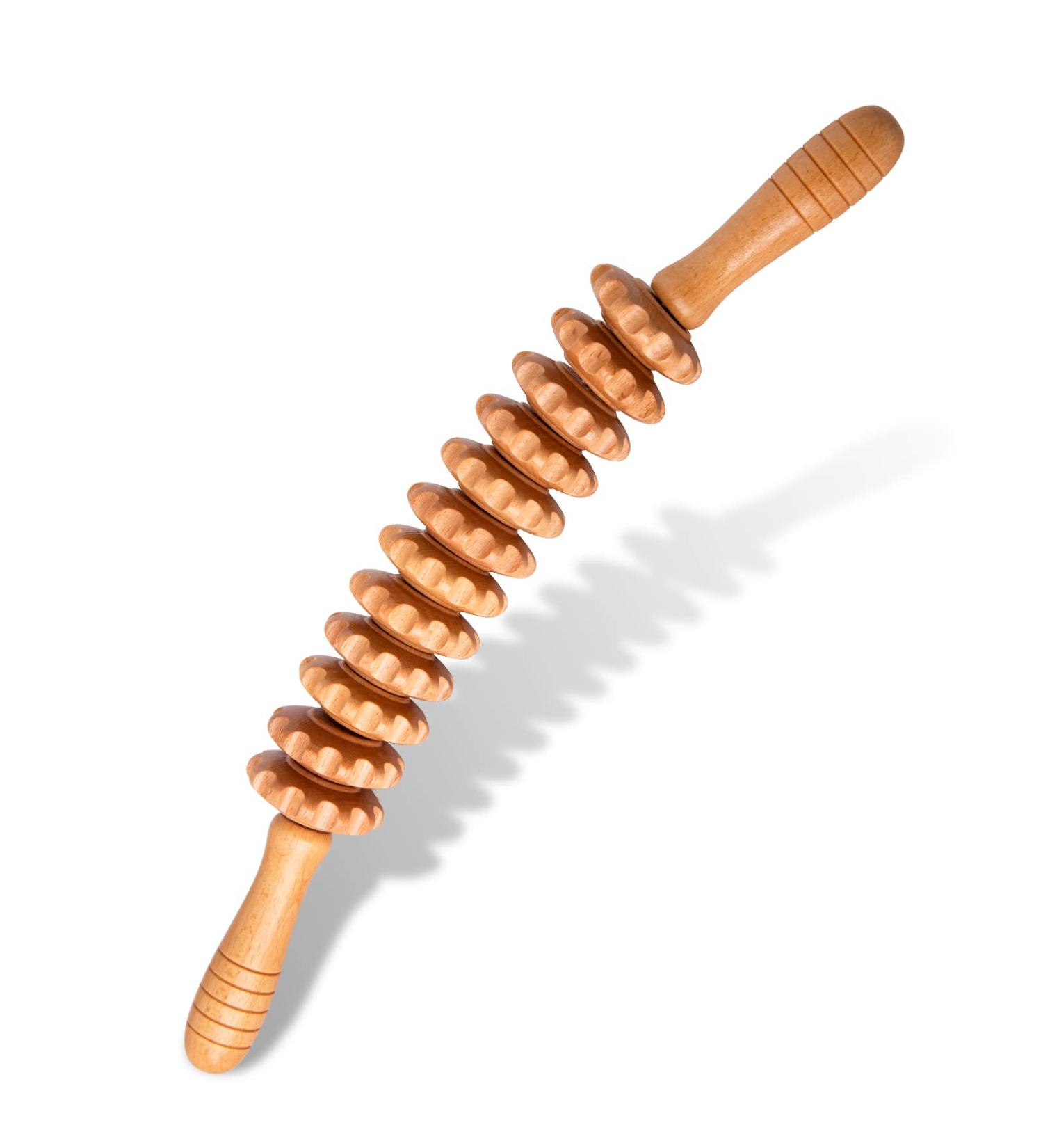 DAOZWUBGIH Curved Wood Therapy Massage Roller for Cellulite & Lymphatic Drainage - Buy Online on GoSupps.com
