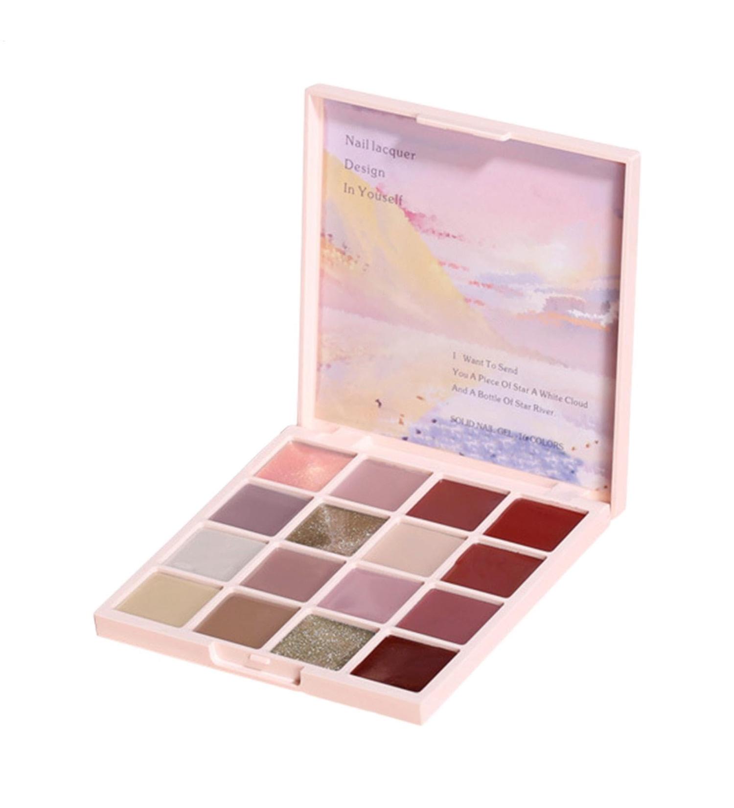 Solid Gel Nail Polish Gel Nail Polish Palette 16 Color Gel Nail Cream Palette - Solid Gel Nail Polish Manicure Glue for Women and Girls Nail Design - Buy Online on GoSupps.com