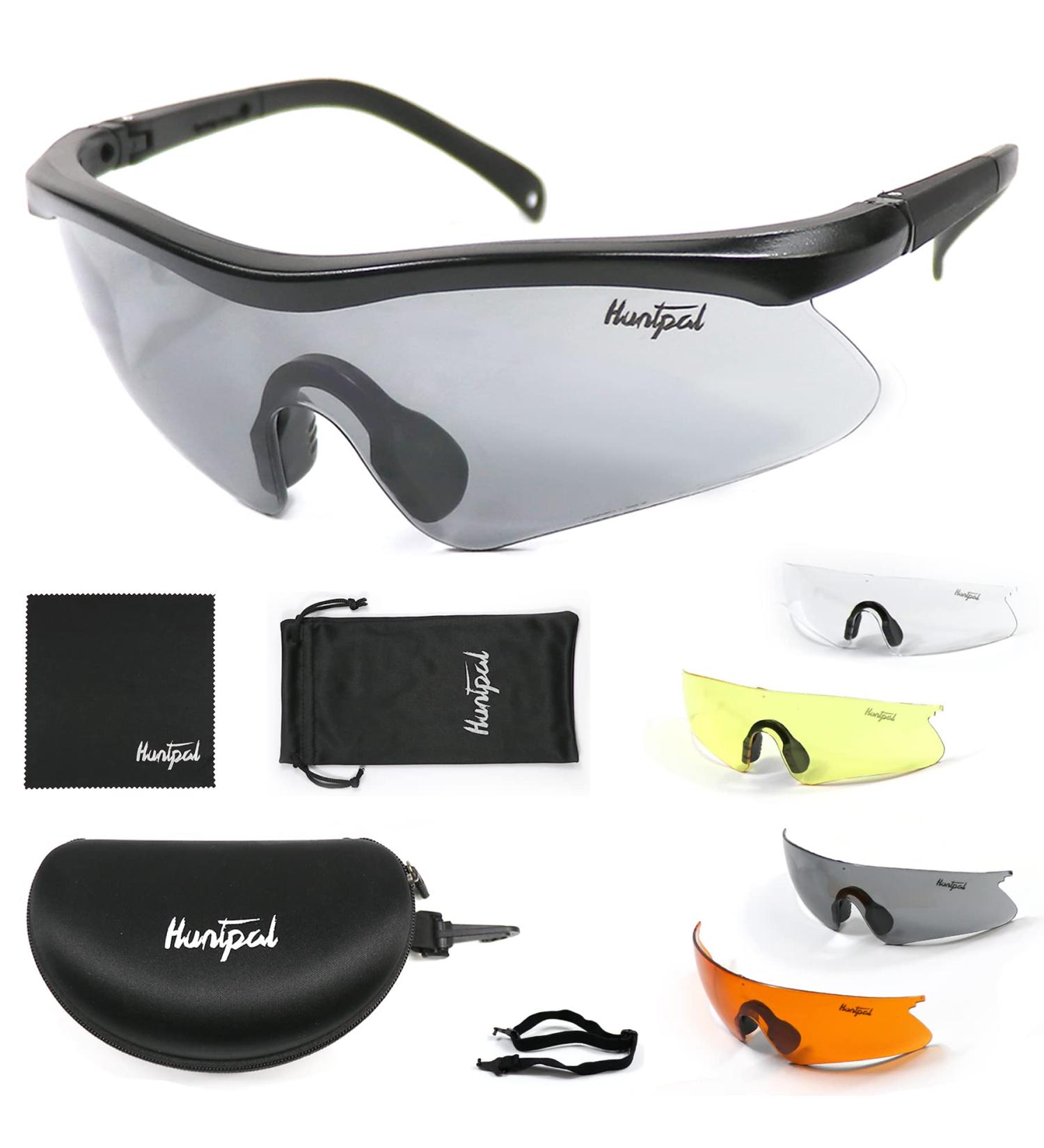 HUNTPAL Hunting Shooting Safety Glasses Goggles Set | 4 Interchangeable Lens | Adjustable Half Frame | Impact Resistant Eyewear - Buy Online on GoSupps.com