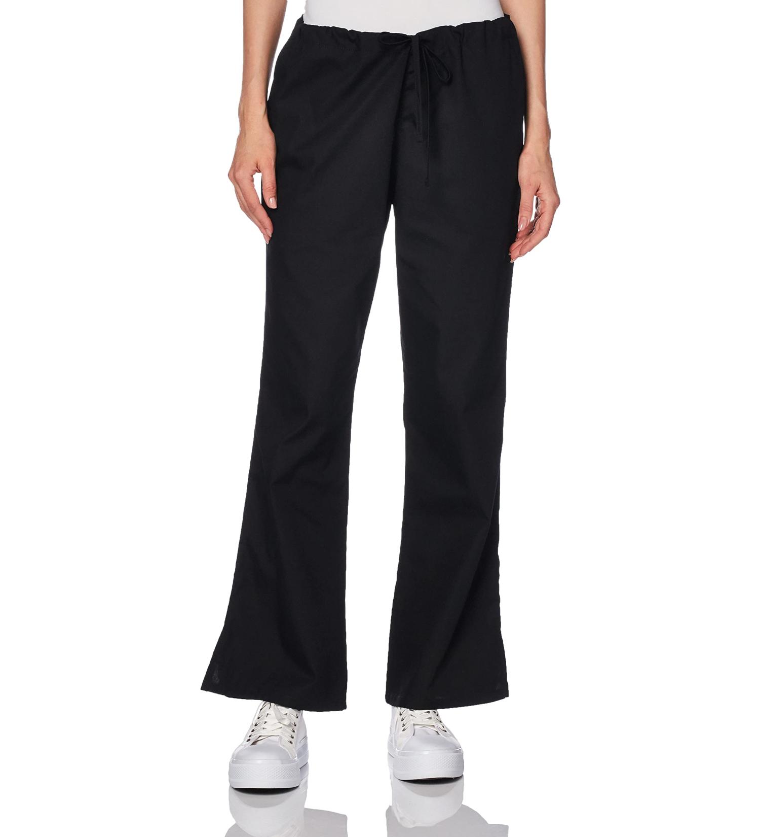 Women's Workwear Originals 4101 Scrub Pants - Drawstring Waist, Flare Leg, Medium, Black - Buy Online on GoSupps.com
