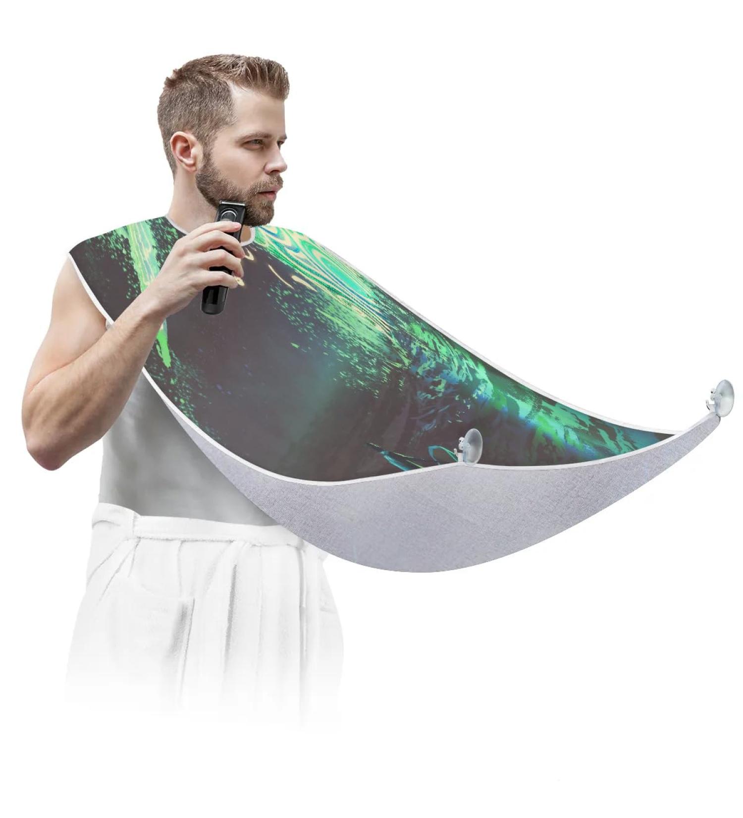 Big Fish Beard Bib Hair Catcher for Men | Non-Stick Shaving Trimmer Cape with Suction Hooks | Perfect Birthday Gift for Fathers & Husbands - Buy Online on GoSupps.com