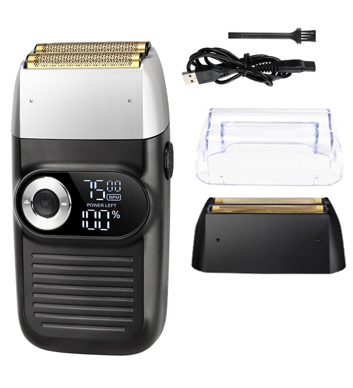 Men's 2 in 1 Rechargeable Electric Shaver & Beard Trimmer - Portable Cordless Razor with LCD Display (KM-2026) for Ultimate Grooming - Buy Online on GoSupps.com