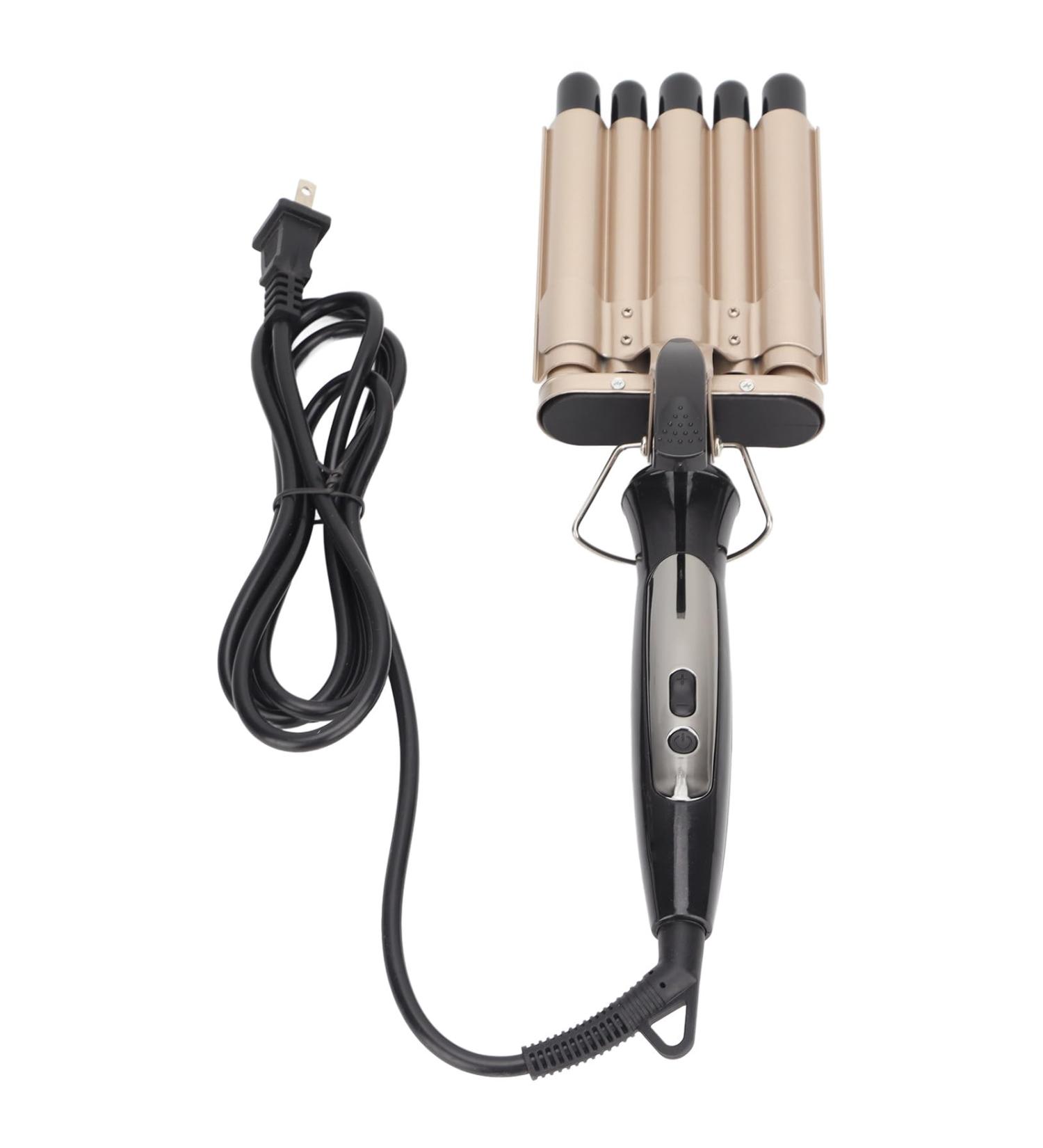 Adjustable 5 Barrel Curling Iron Wand 15 Temperature Gears Digital Display ABS and Aluminum Construction for Long Lasting Wavy Hairstyles - Buy Online on GoSupps.com