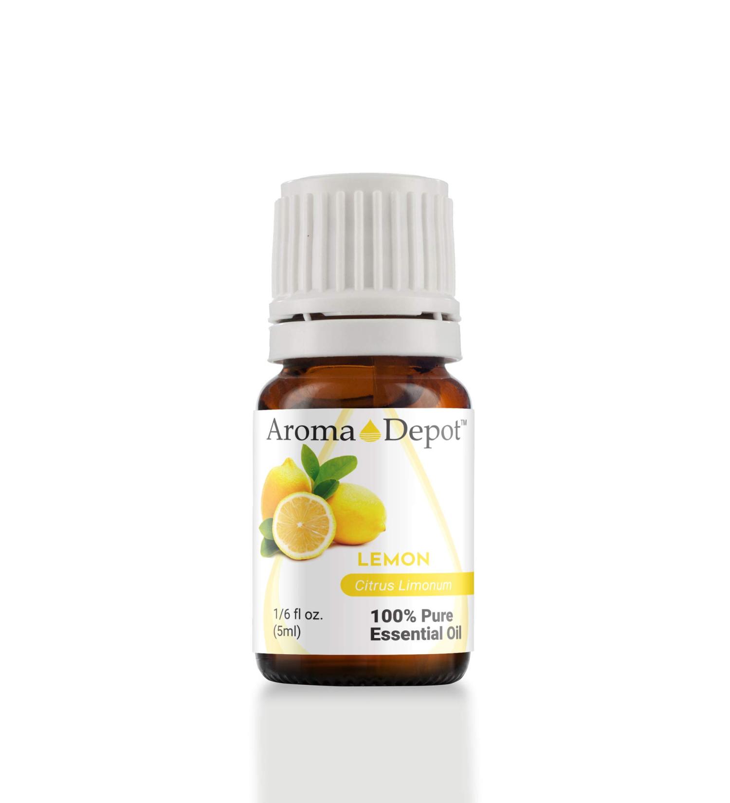 Lemon Essential Oil 100% Pure Natural Therapeutic Grade. Ideal for Aromatherapy Diffuser & Natural Cleaner. Cold Pressed from Fresh Lemon Peel. (5 ml. / 1/6 Ounce)