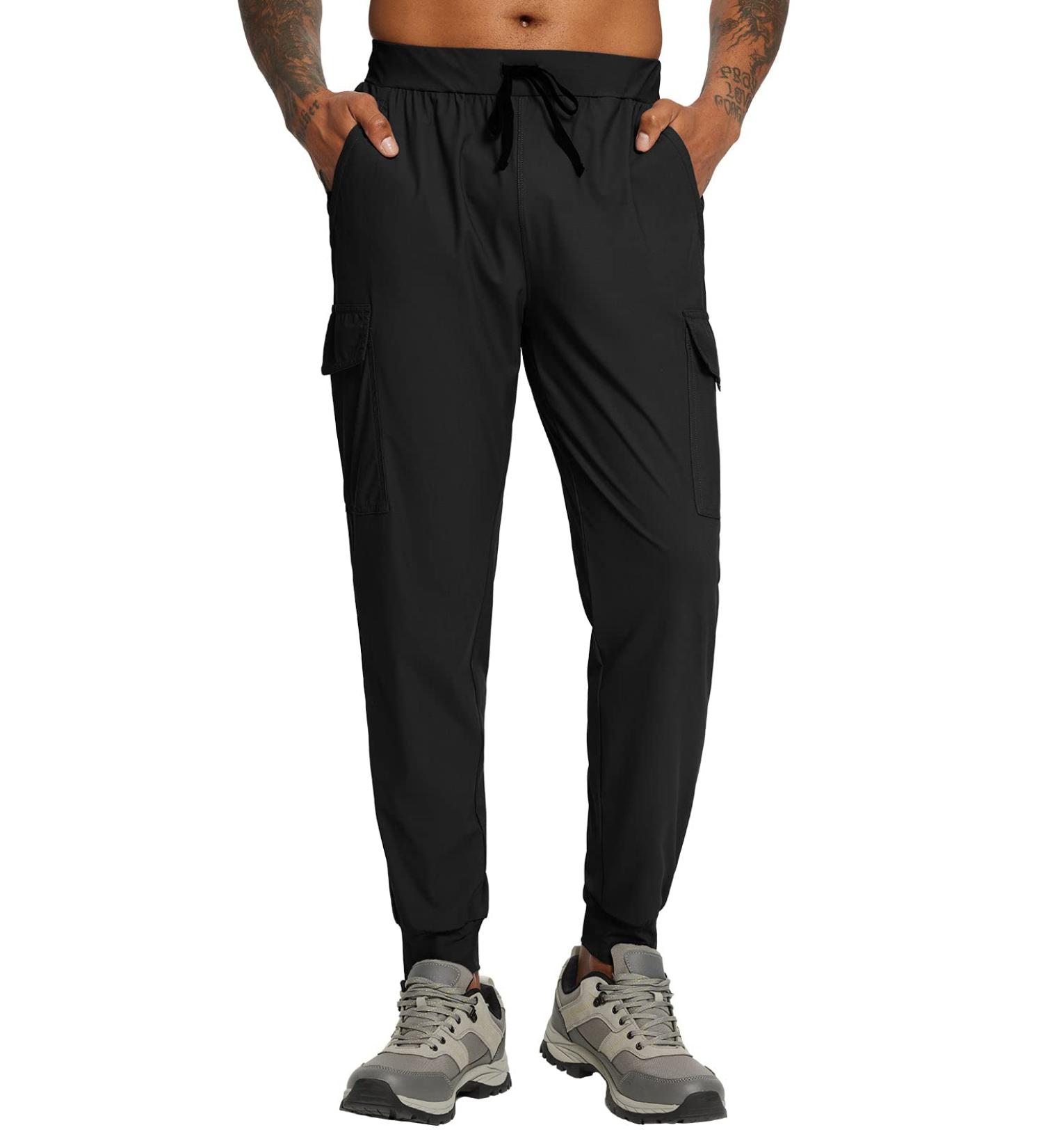 Baleaf Men's Quick Dry UPF 50+ Cargo Jogger Pants - Black (Medium) - Buy Online on GoSupps.com