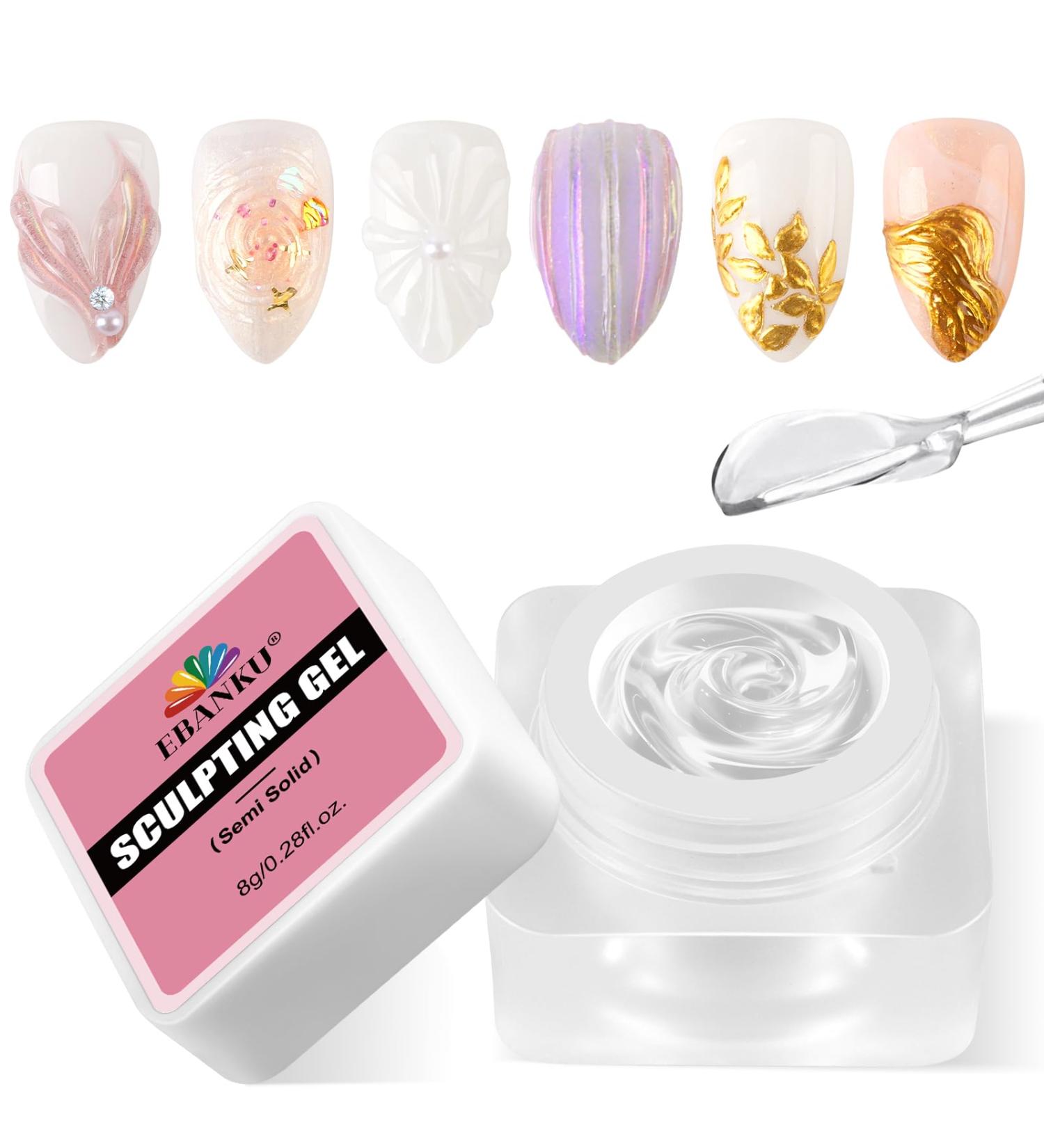 EBANKU EBANKU 3D Semi-Solid Nail Sculpting Gel - Chrome Finish Nail Art Gel Nail Art Sculpting Gel Anti-Fluid Formula No Wipe - Buy Online on GoSupps.com